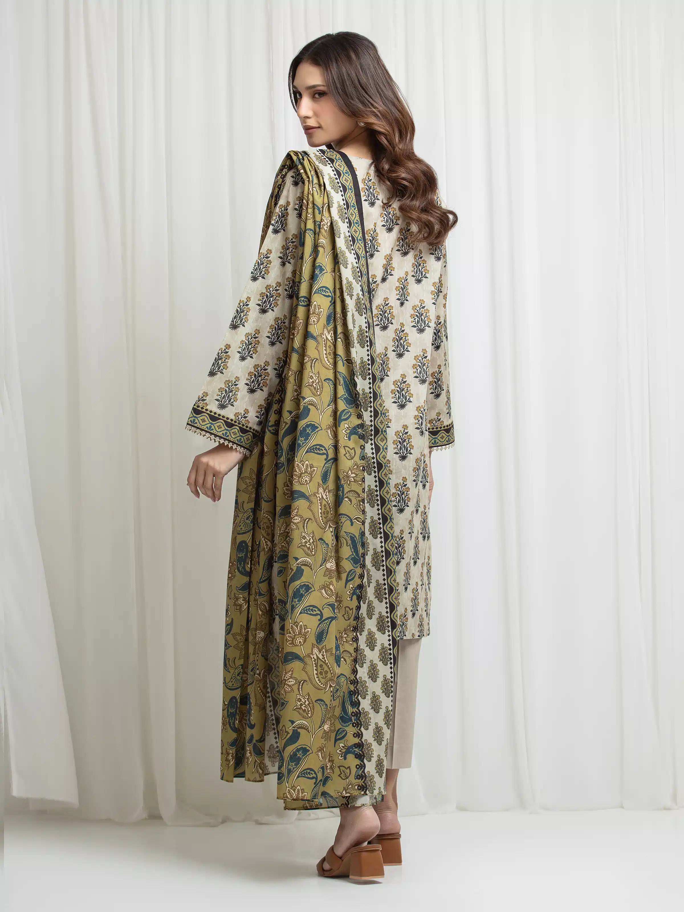 Printed Lawn Suit - EWU6A1-36693-3P - Image 6