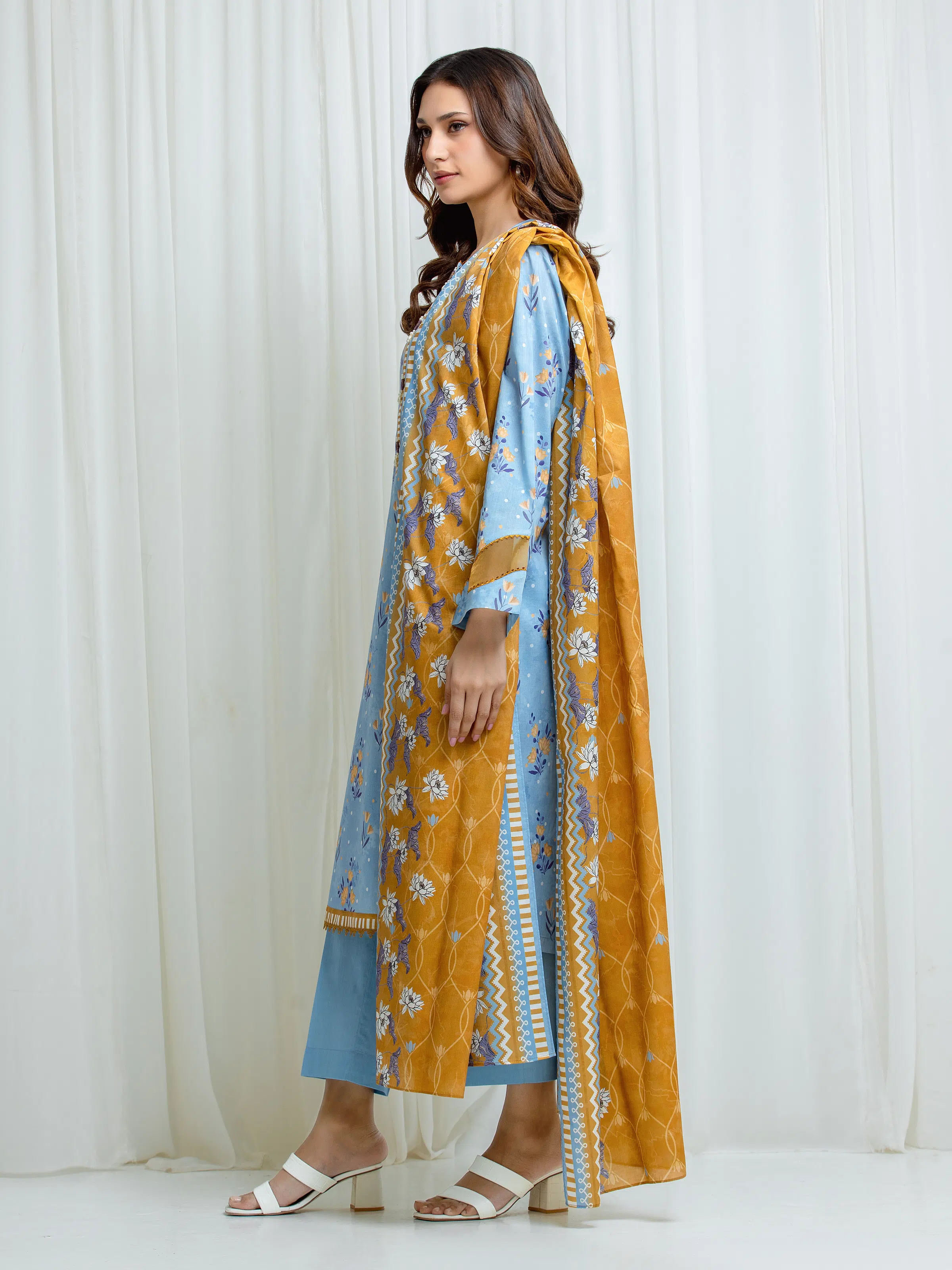 Printed Lawn Suit - EWU6A1-36695-3P - Image 5