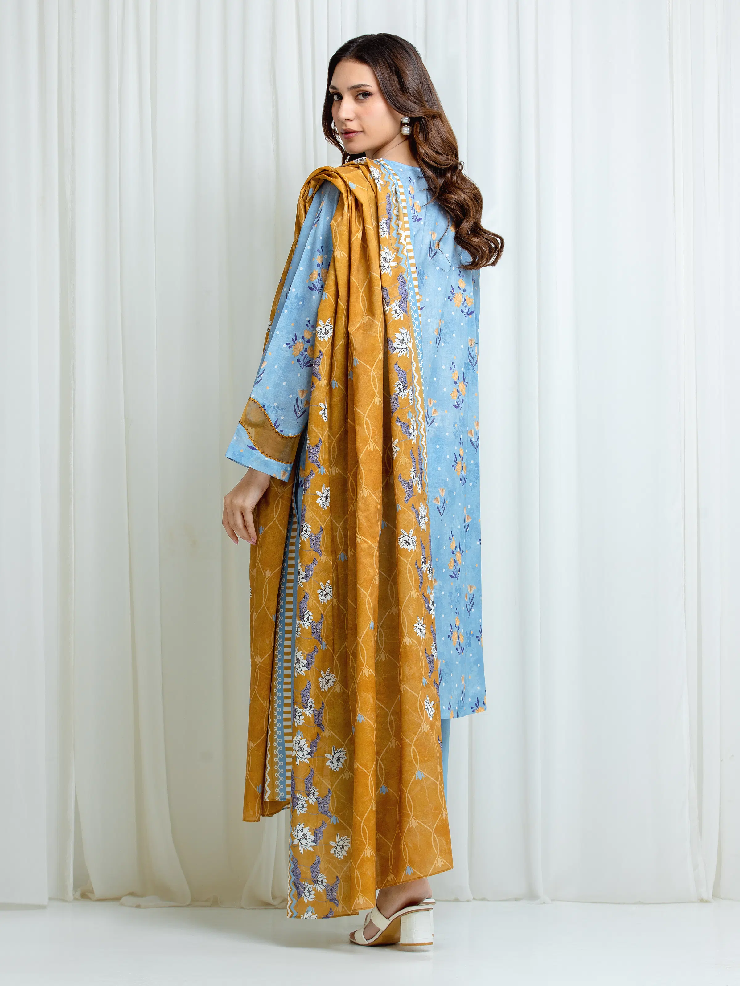 Printed Lawn Suit - EWU6A1-36695-3P - Image 6