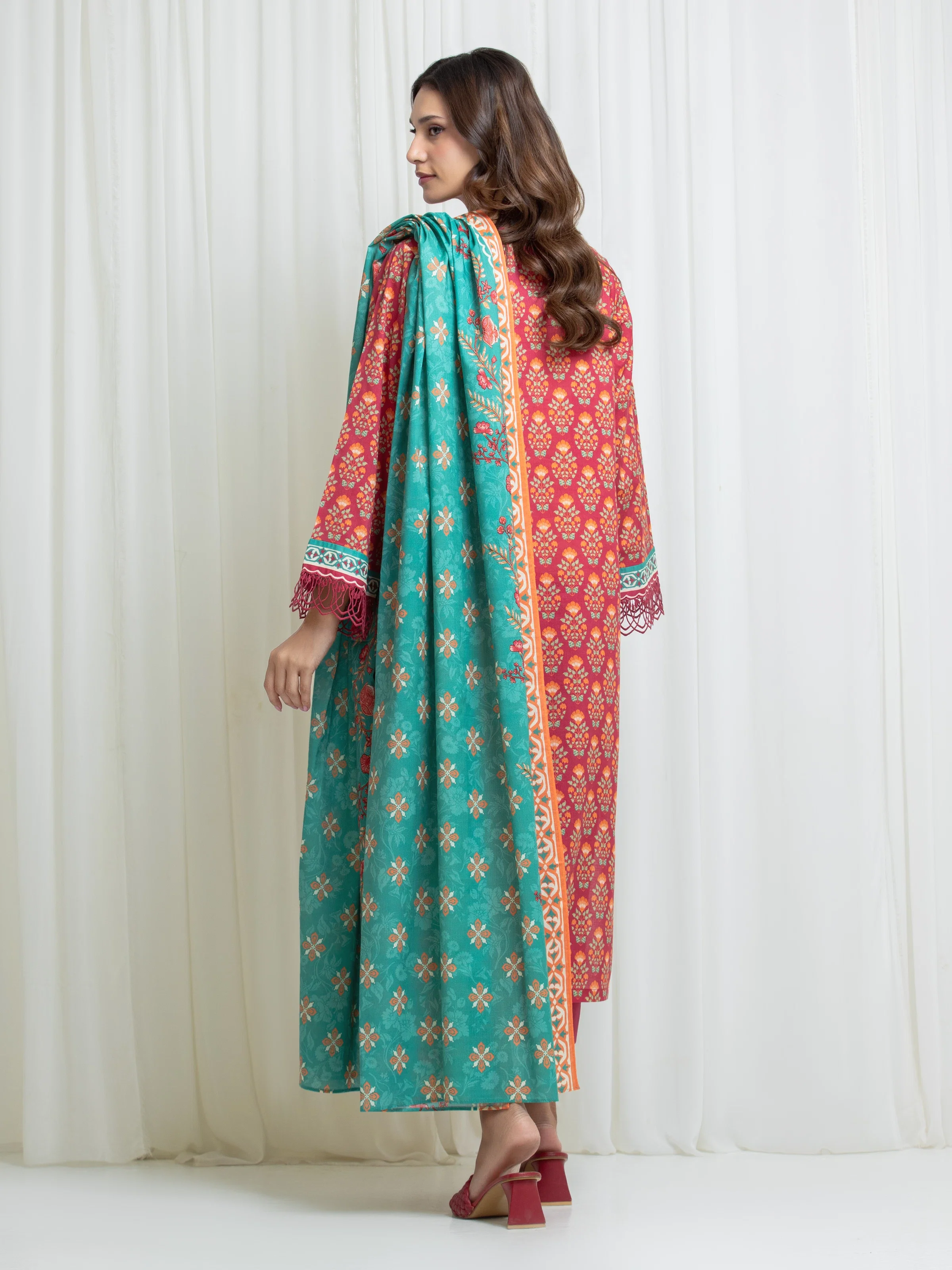 Printed Lawn Suit - EWU6A1-36704-3P - Image 6