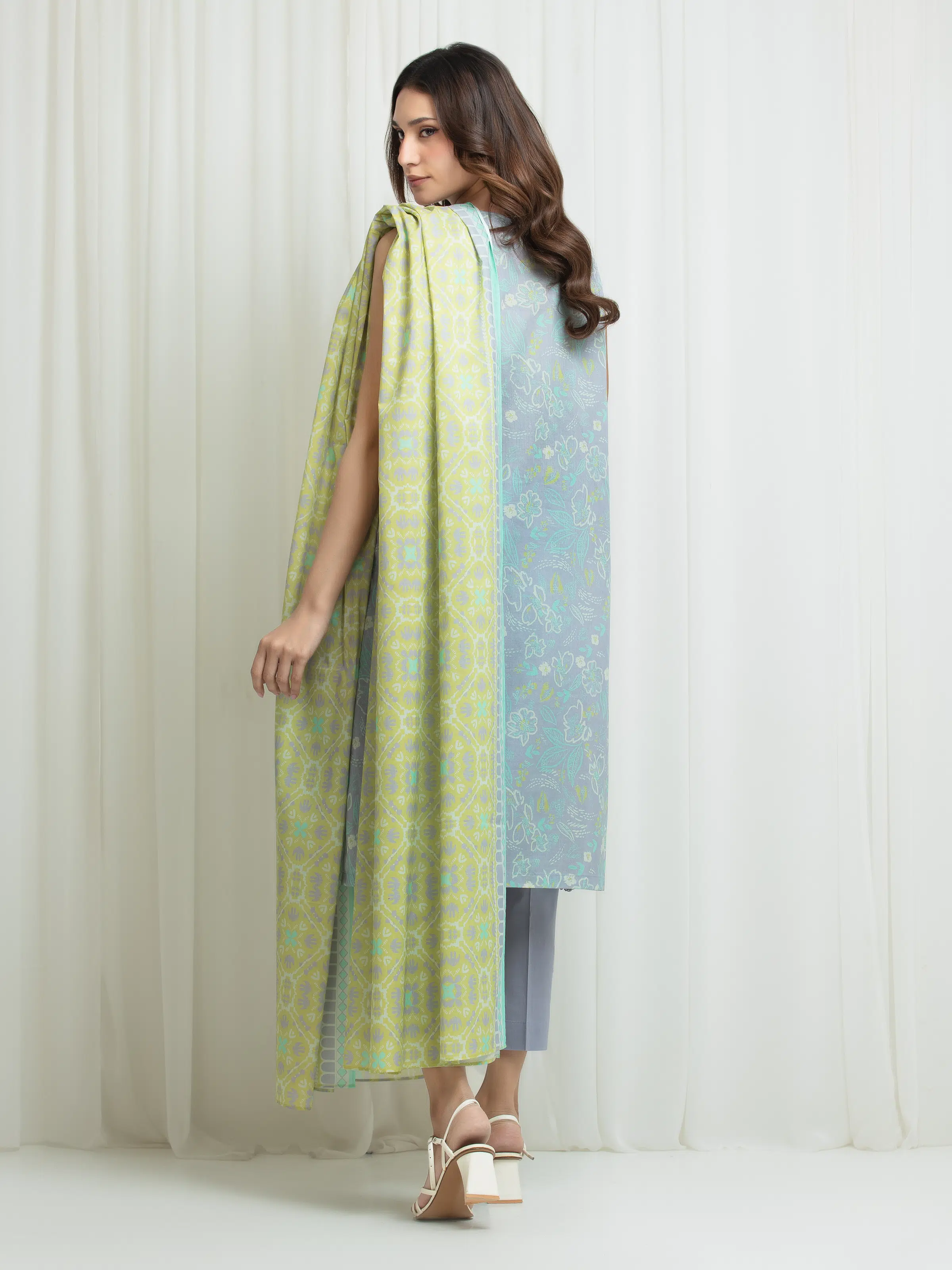 Printed Lawn Suit - EWU6A1-36705-3P - Image 5