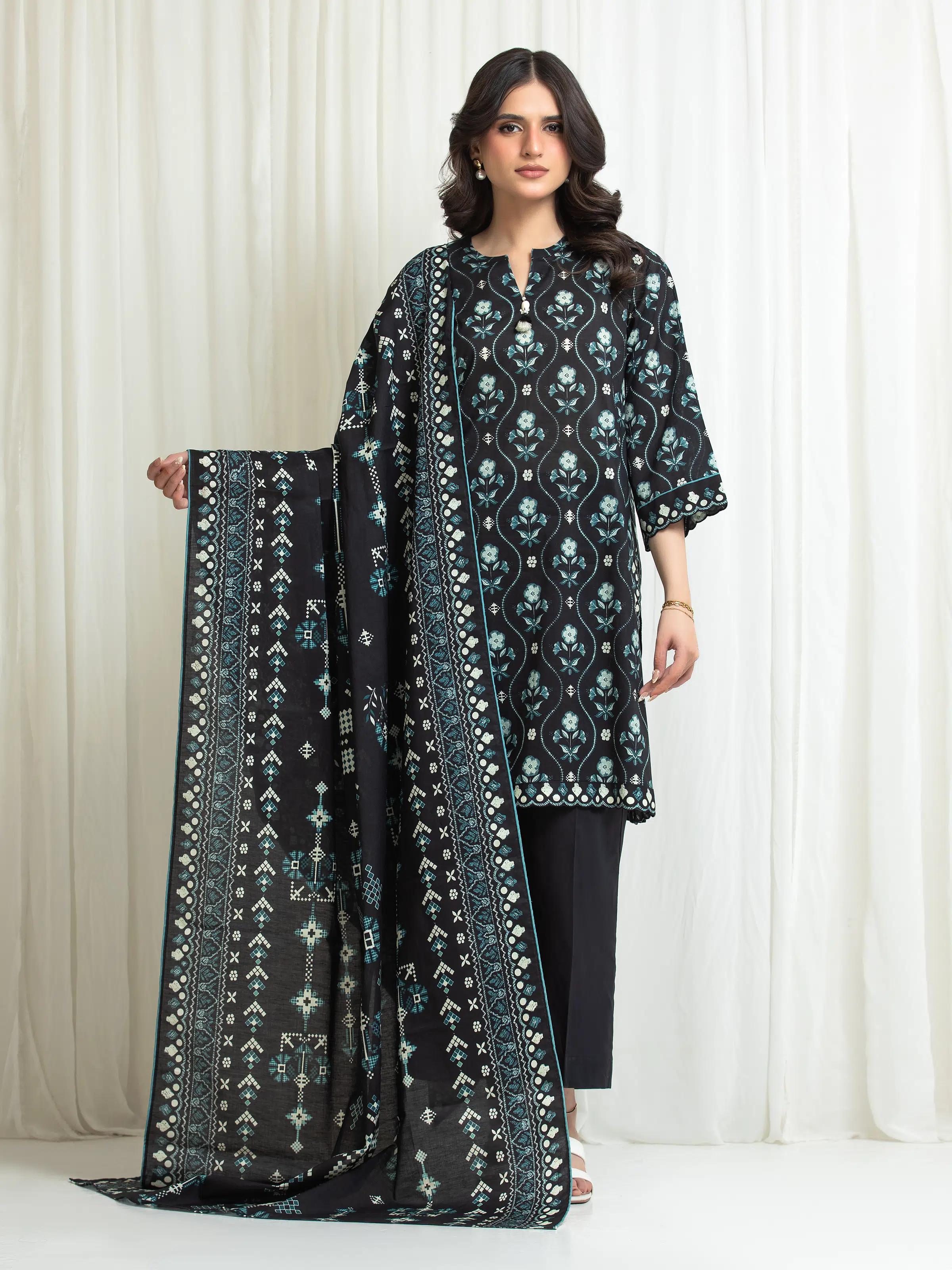 Printed Lawn Suit - EWU6A1-36716-3P