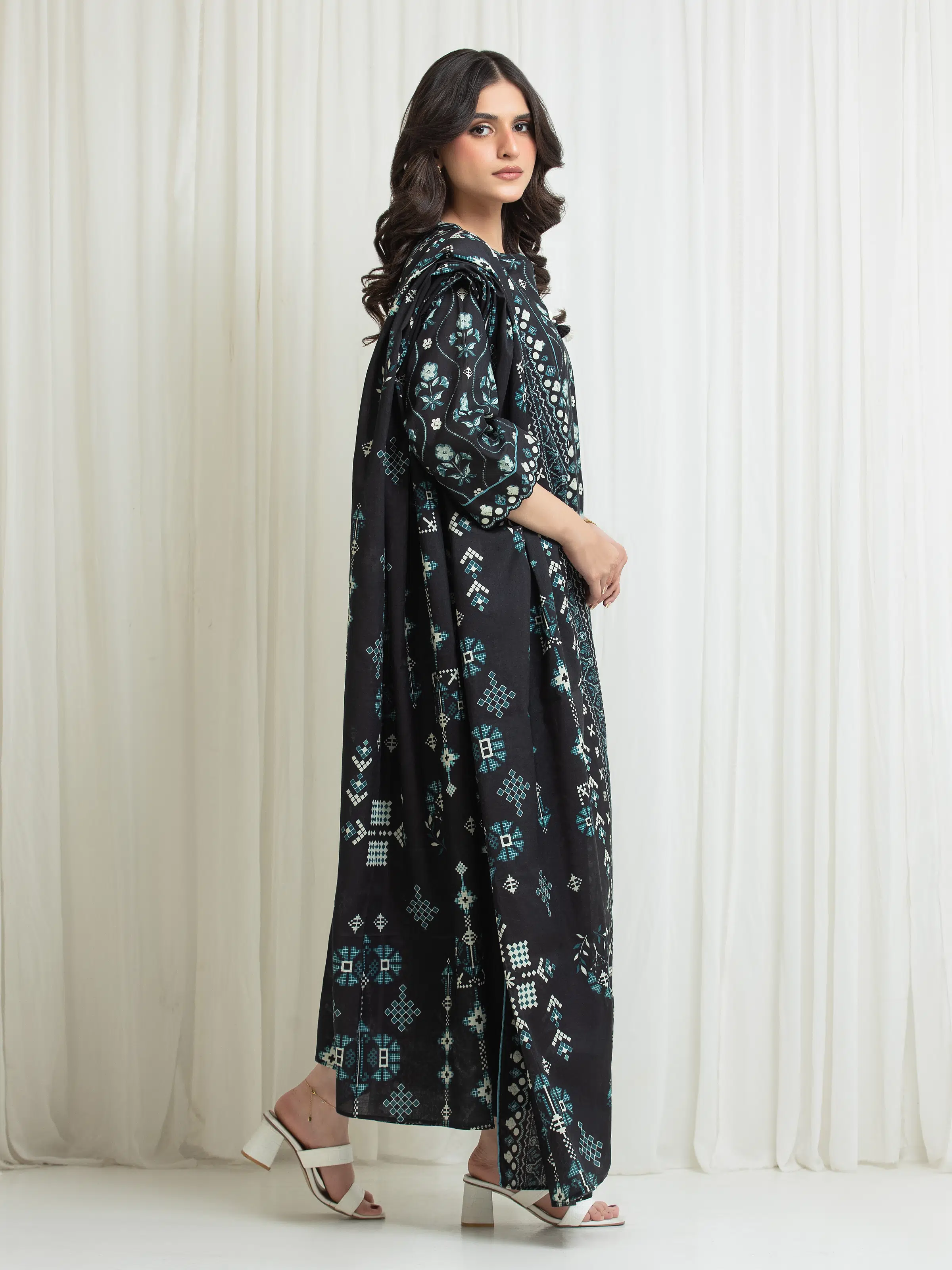 Printed Lawn Suit - EWU6A1-36716-3P - Image 5
