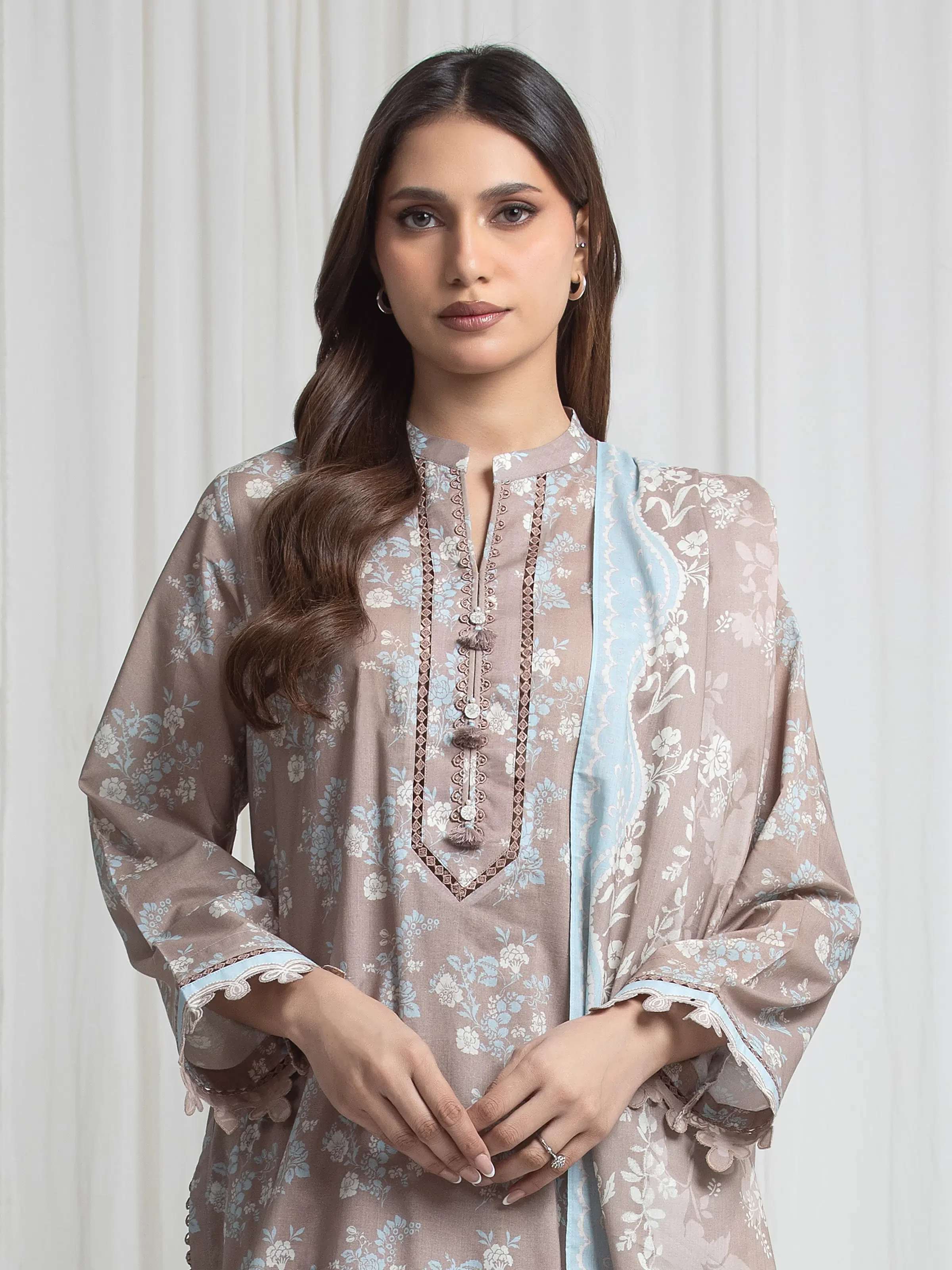 Printed Lawn Suit - EWU6A1-36719-3P - Image 2