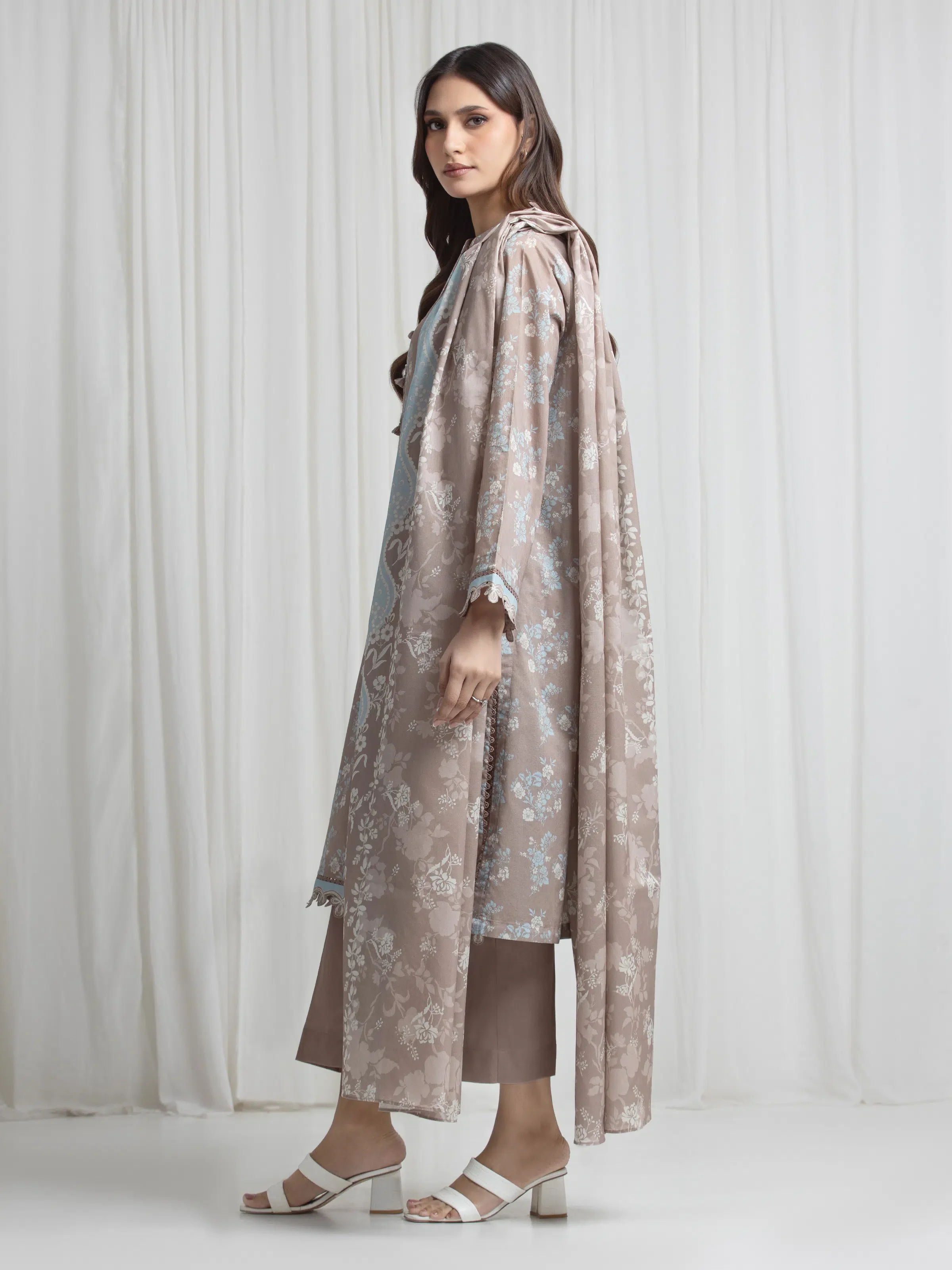 Printed Lawn Suit - EWU6A1-36719-3P - Image 5