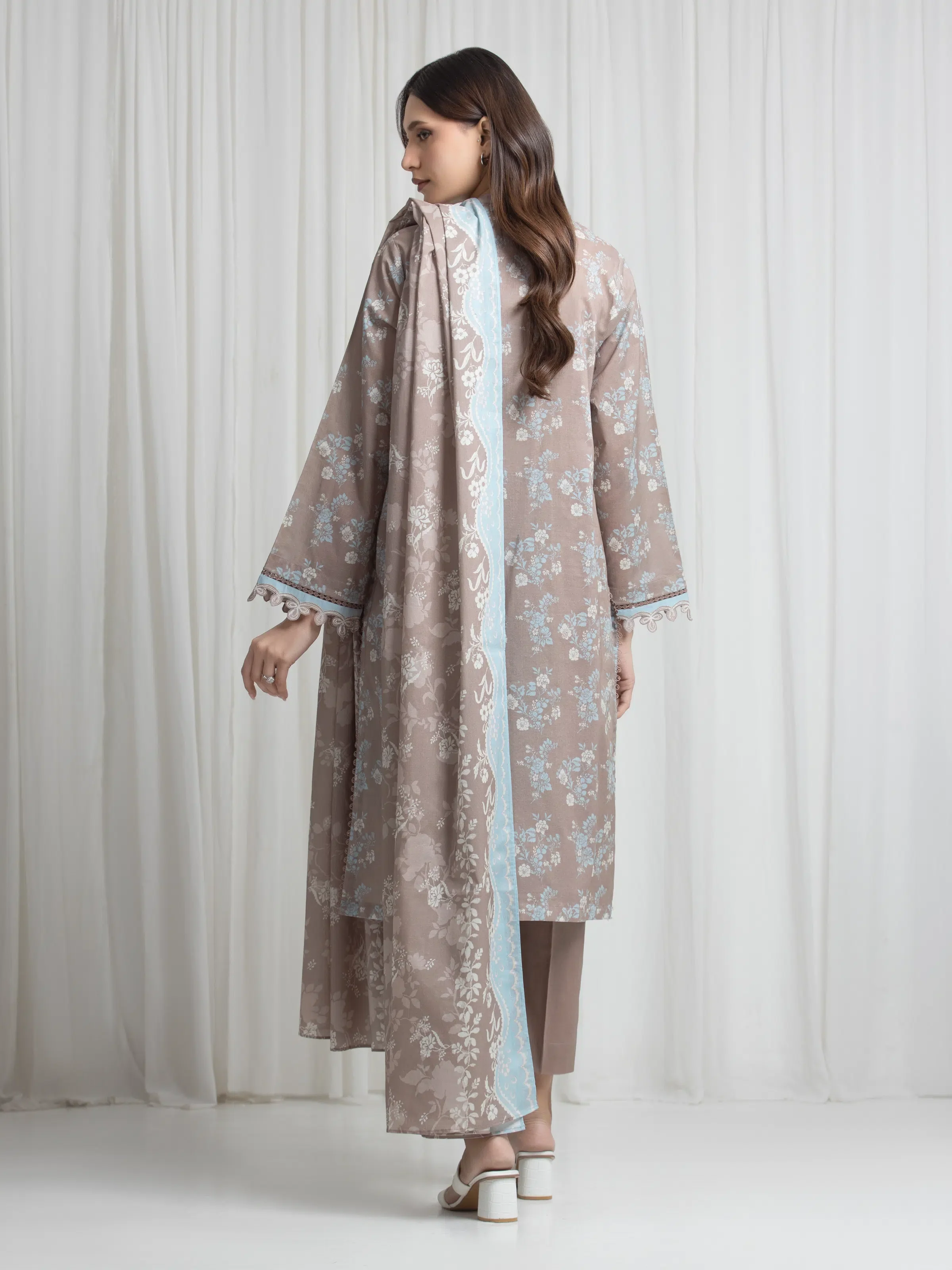 Printed Lawn Suit - EWU6A1-36719-3P - Image 6
