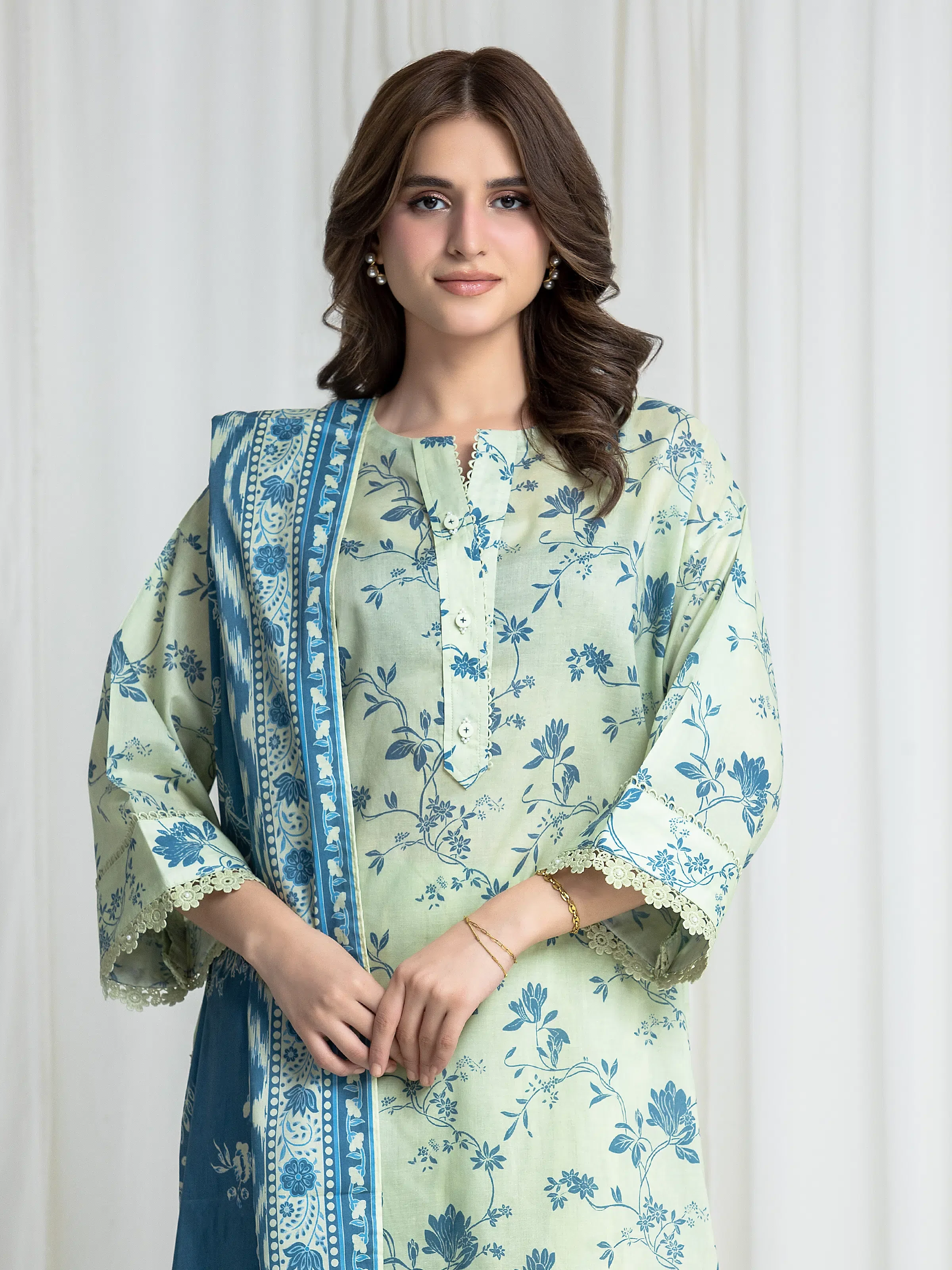 Printed Lawn Suit - EWU6A1-36727-3P - Image 2