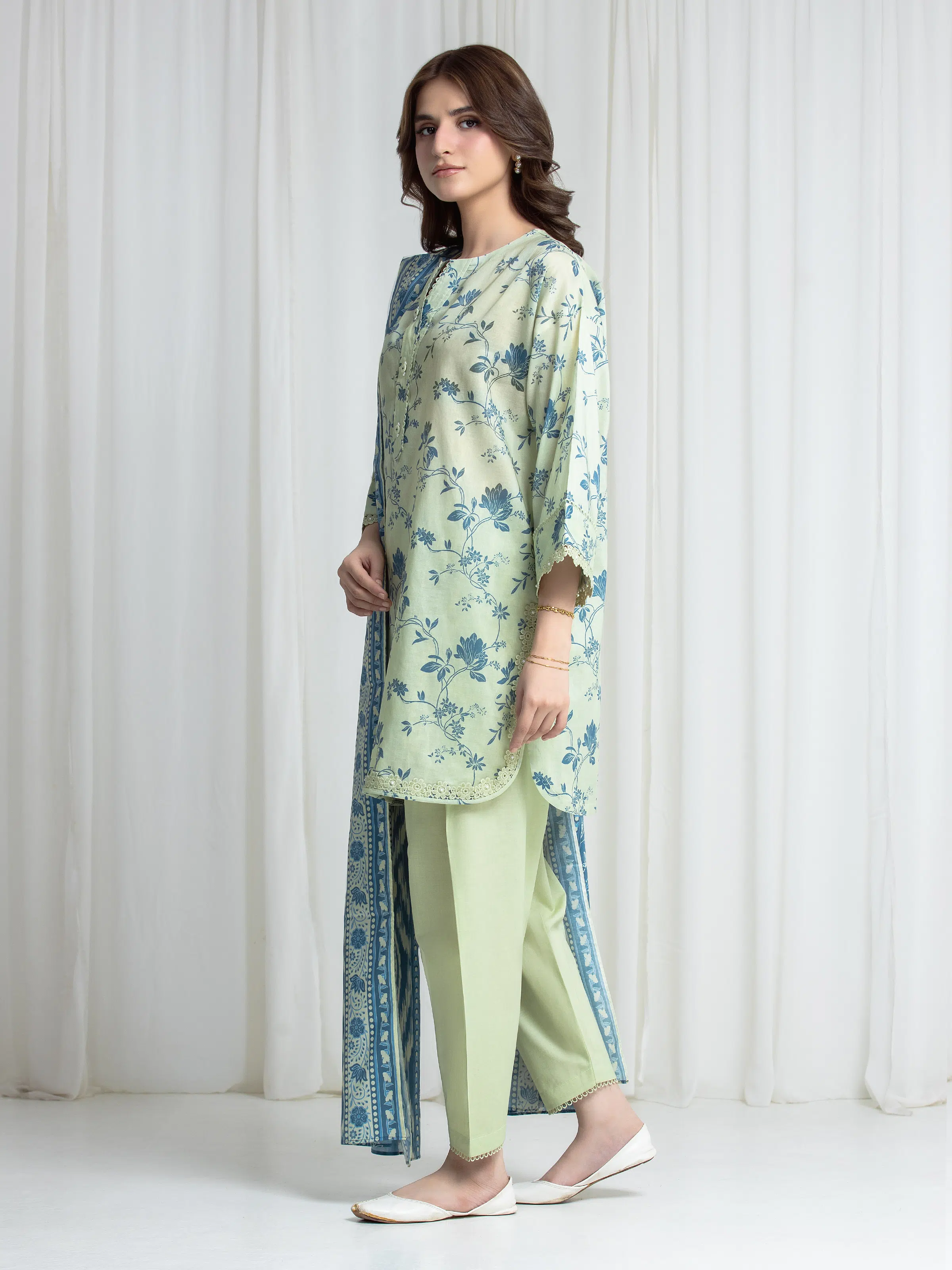 Printed Lawn Suit - EWU6A1-36727-3P - Image 5