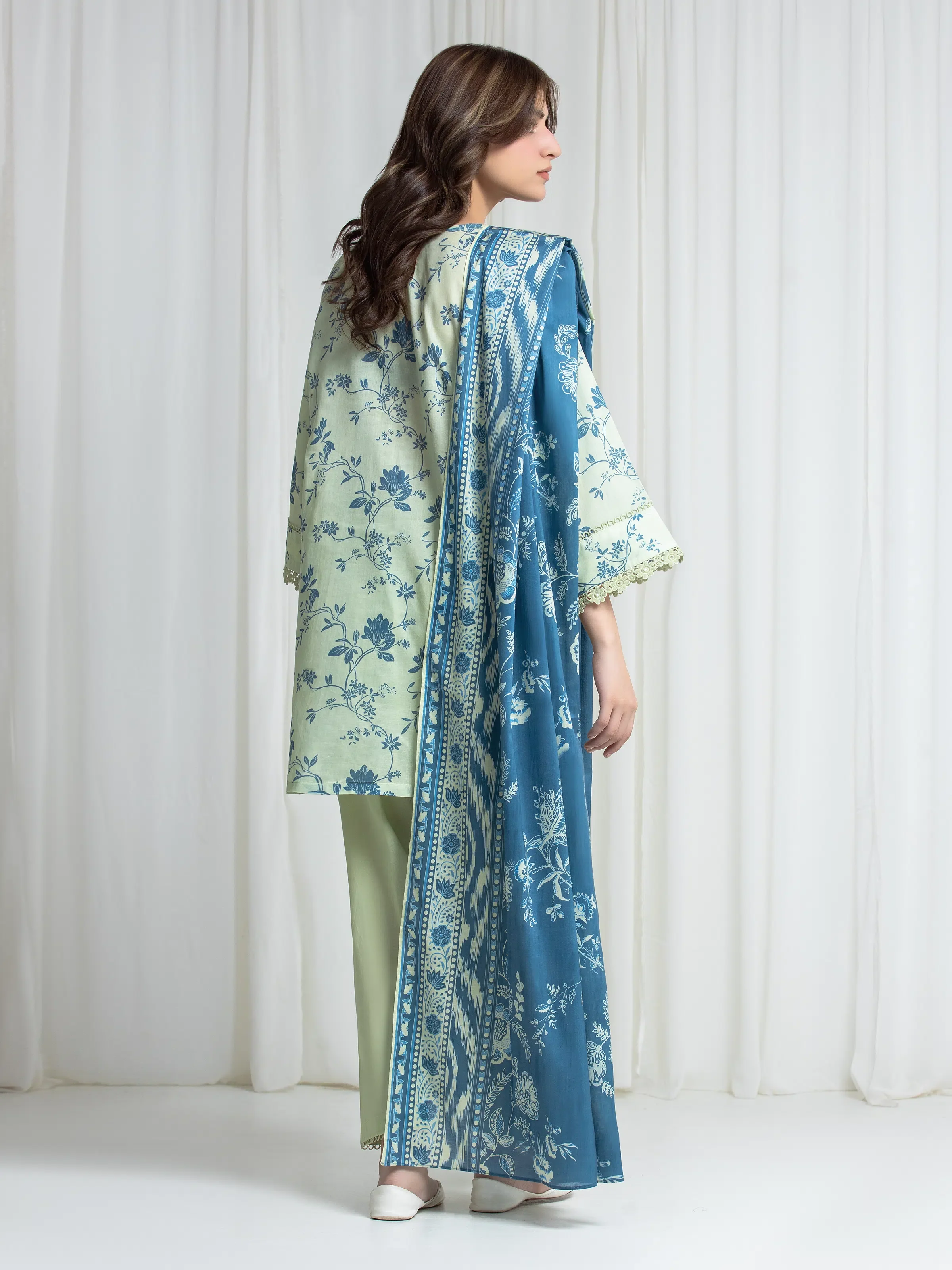 Printed Lawn Suit - EWU6A1-36727-3P - Image 6