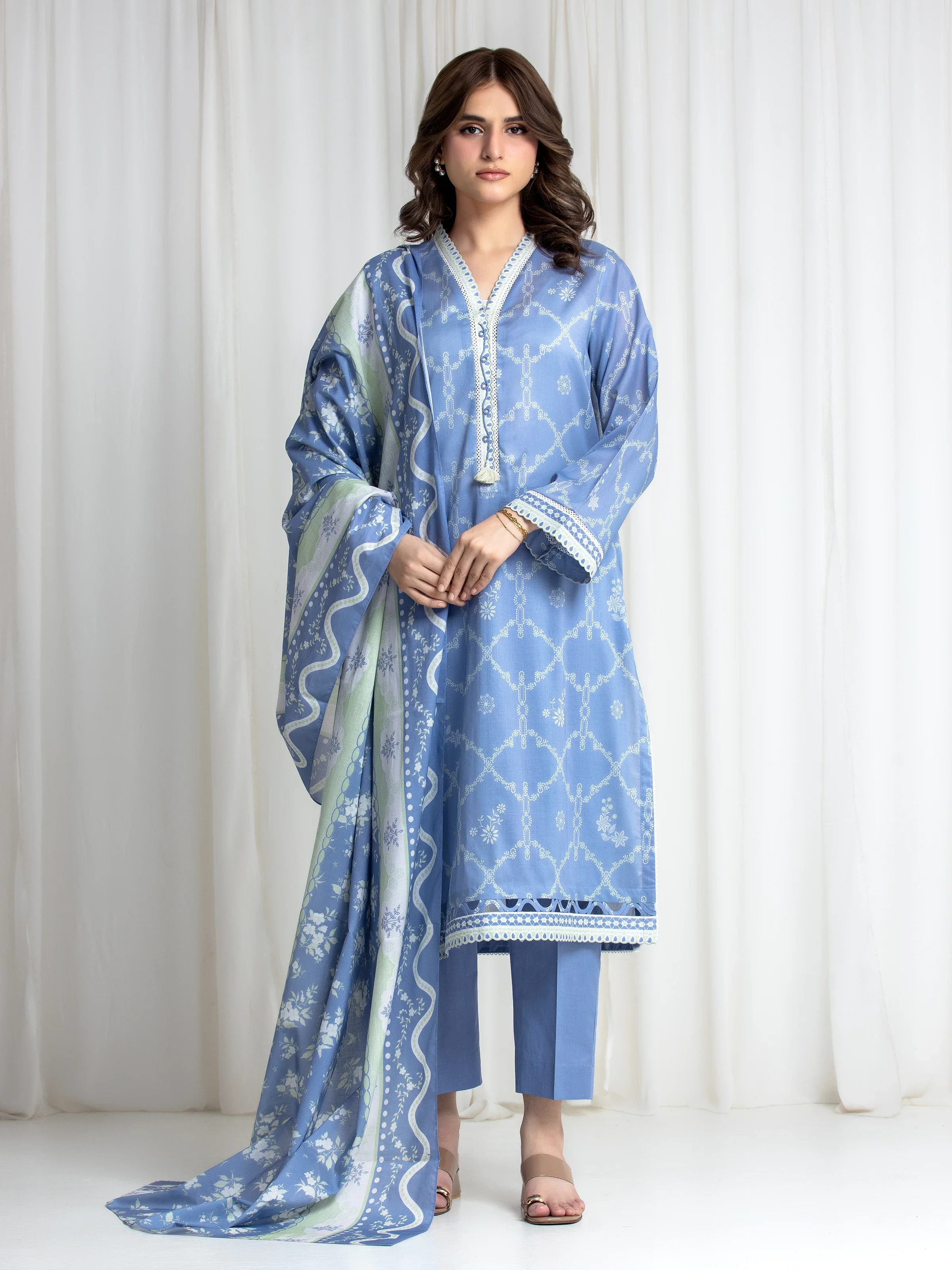 Printed Lawn Suit - EWU6A1-36731-3P