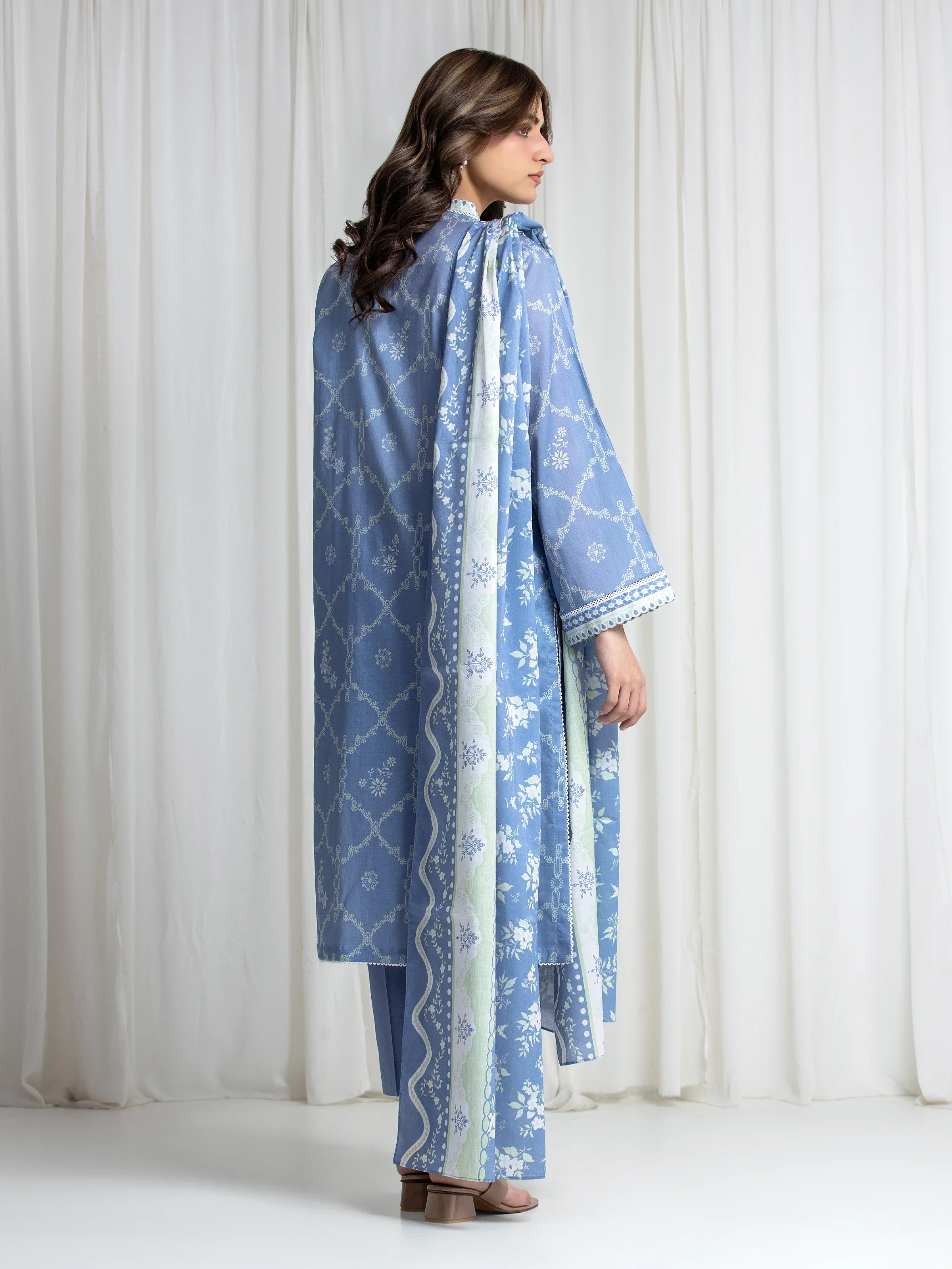 Printed Lawn Suit - EWU6A1-36731-3P - Image 6