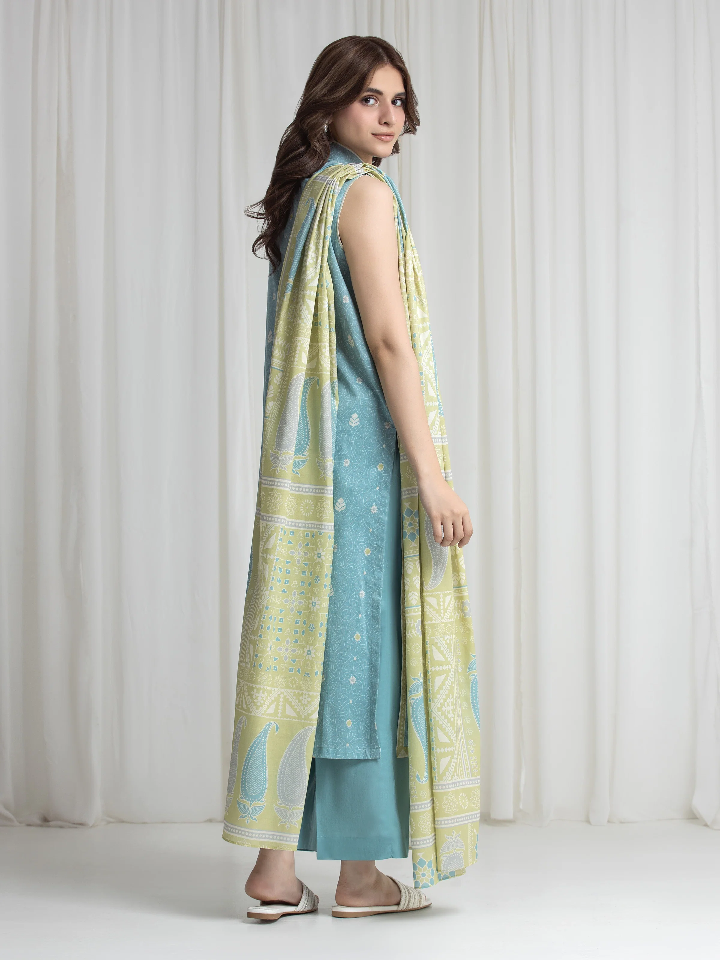 Printed Lawn Suit - EWU6A1-36735-3P - Image 4