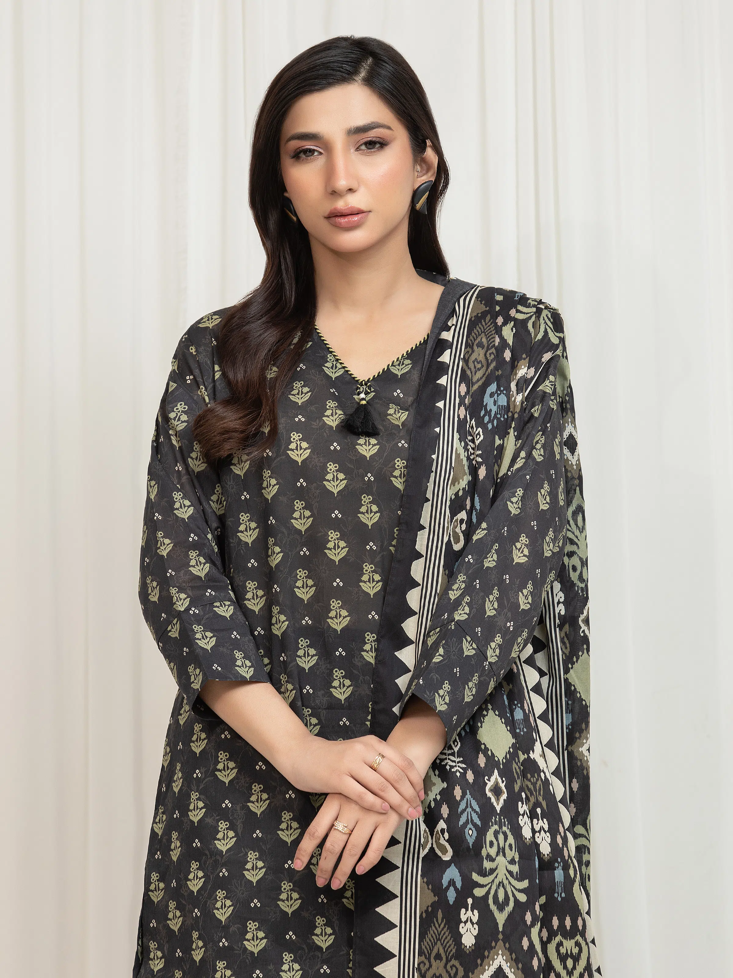 Printed Lawn Suit - EWU6A1-36752-3P - Image 2