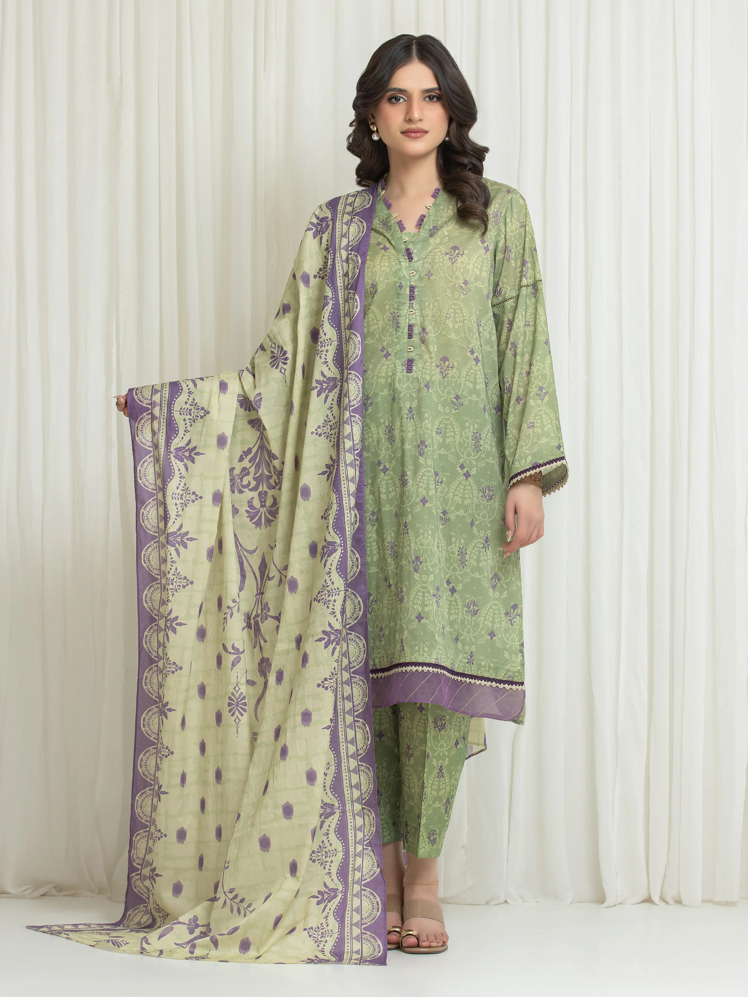 Printed Lawn Suit - EWU6A1-36763-3P