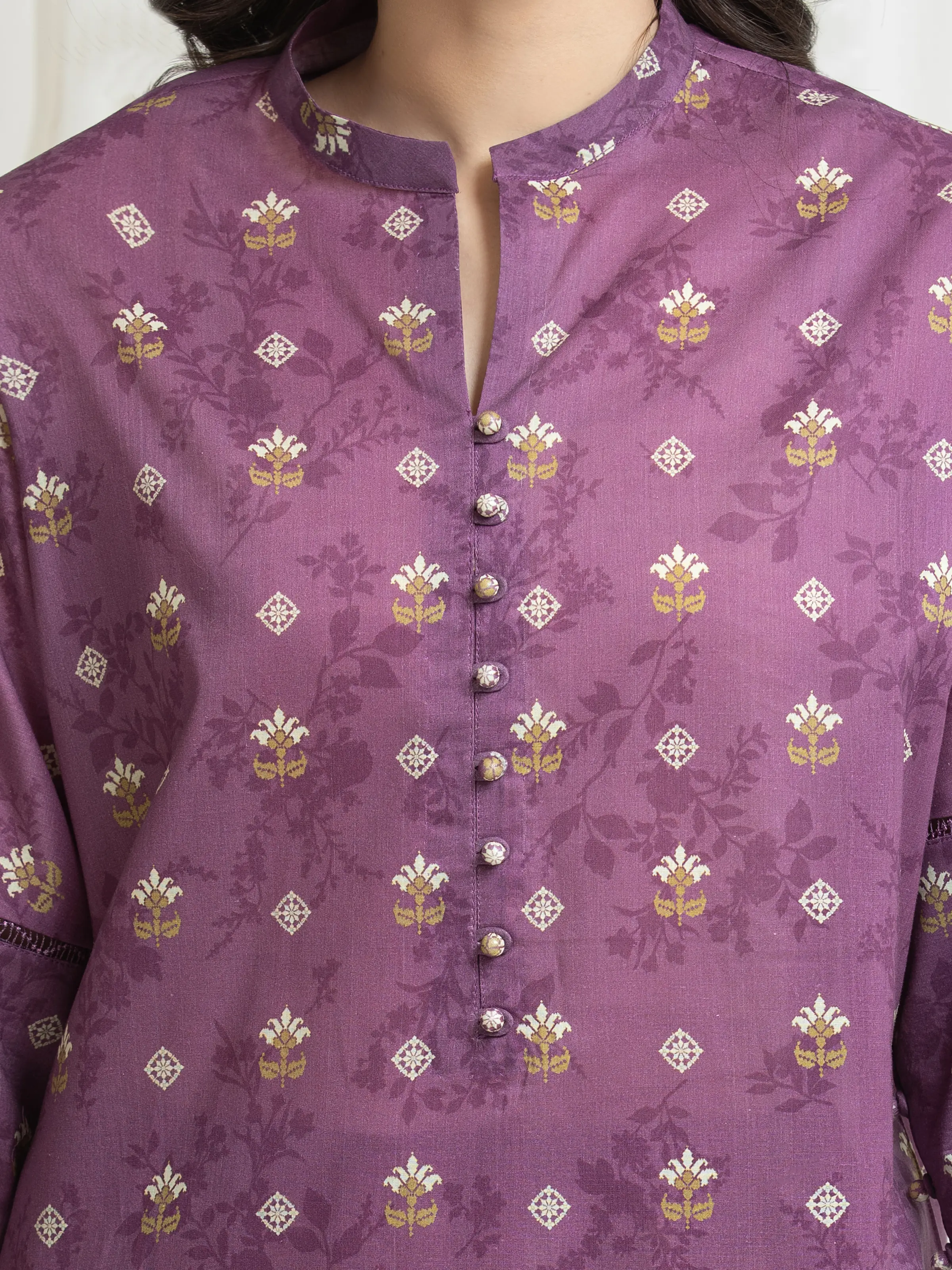 Printed Lawn Suit - EWU6A1-36769-3P - Image 4