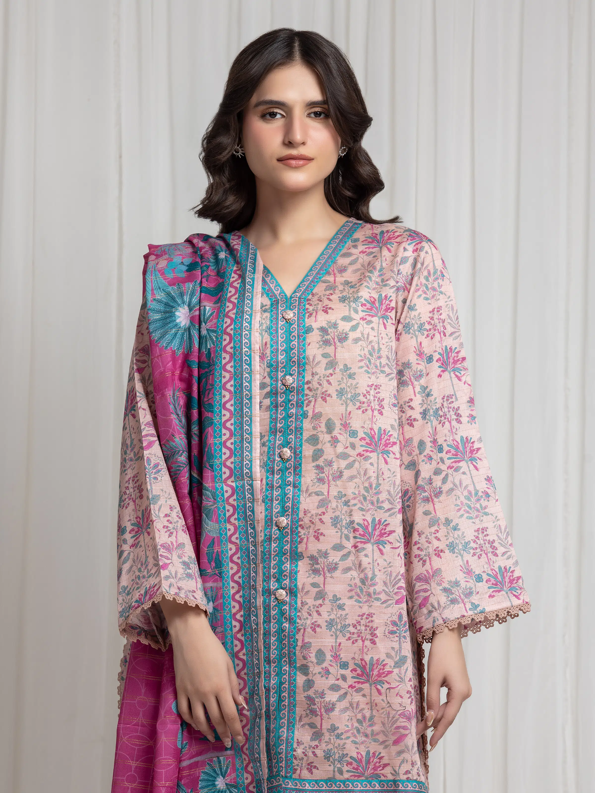 Printed Zari Lawn Suit - EWU6M6-056-3P - Image 2