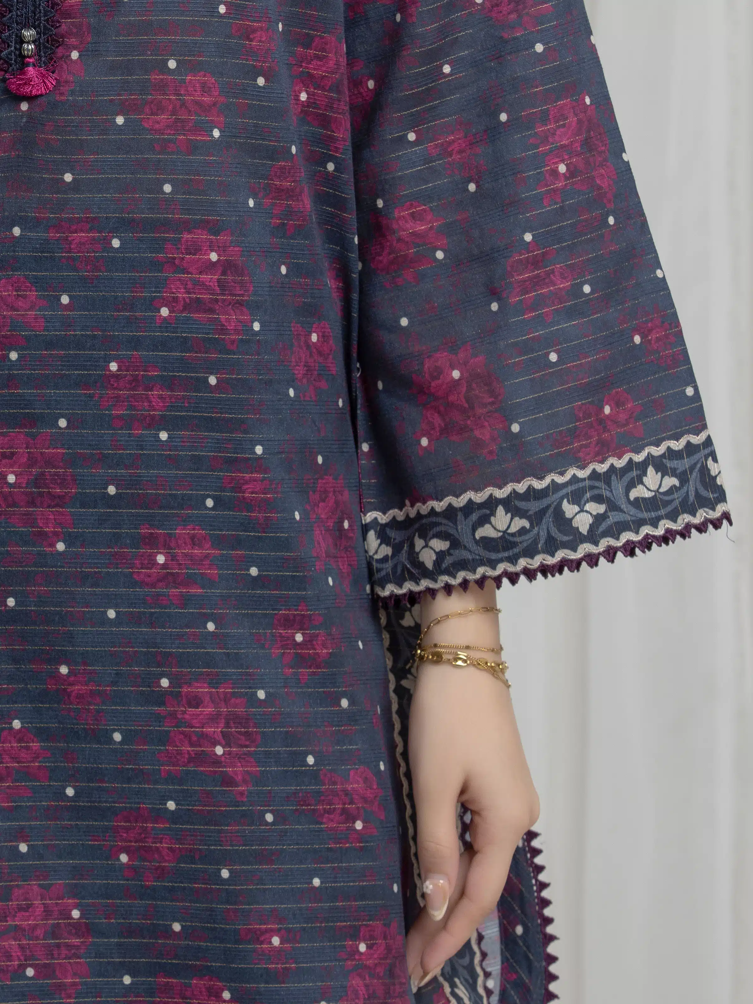 Printed Zari Lawn Suit - EWU6M6-086-3P - Image 3