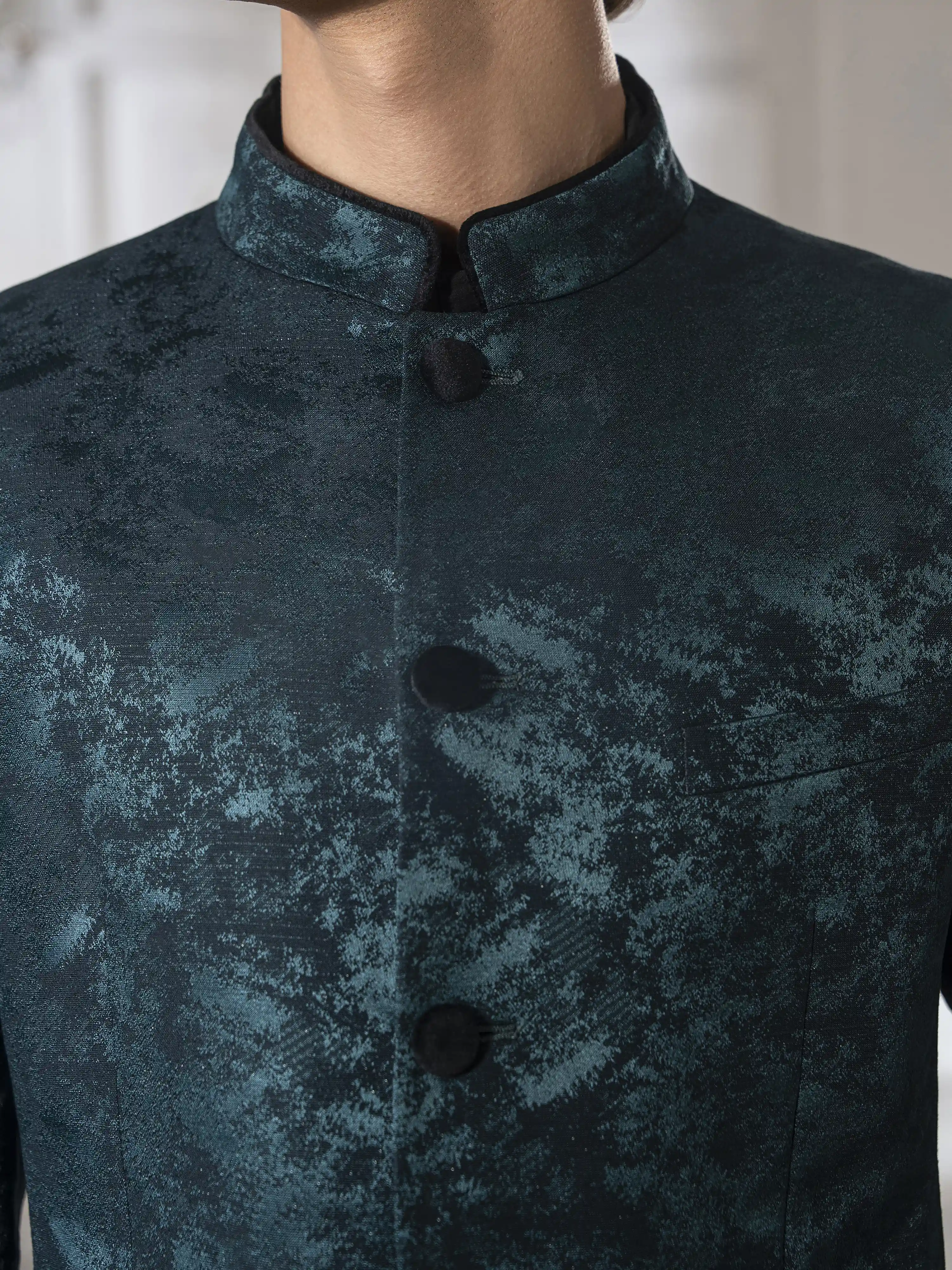 Textured Prince Coat Suit - ECMTCPT5-1003 - Image 3