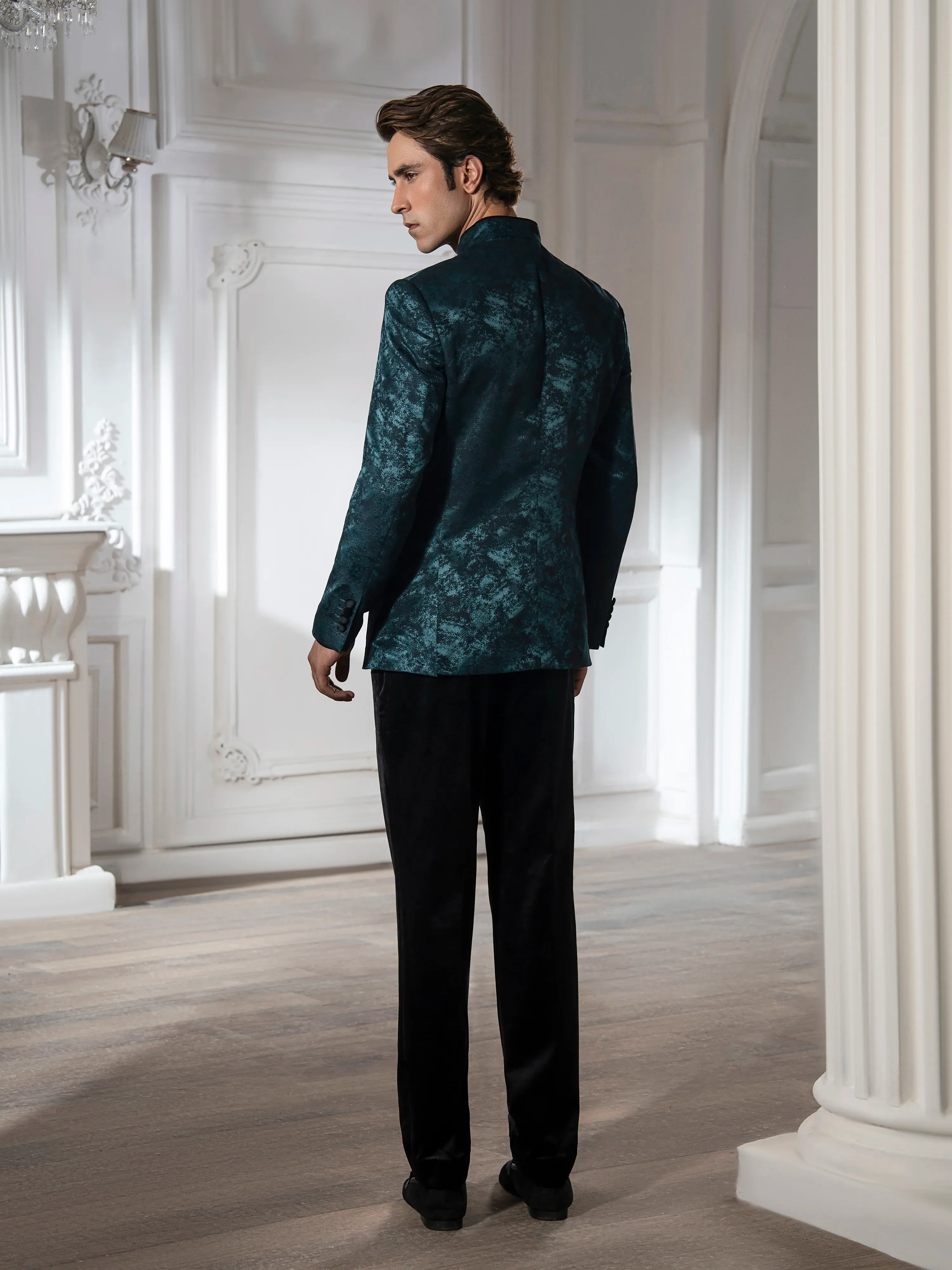 Textured Prince Coat Suit - ECMTCPT5-1003 - Image 6