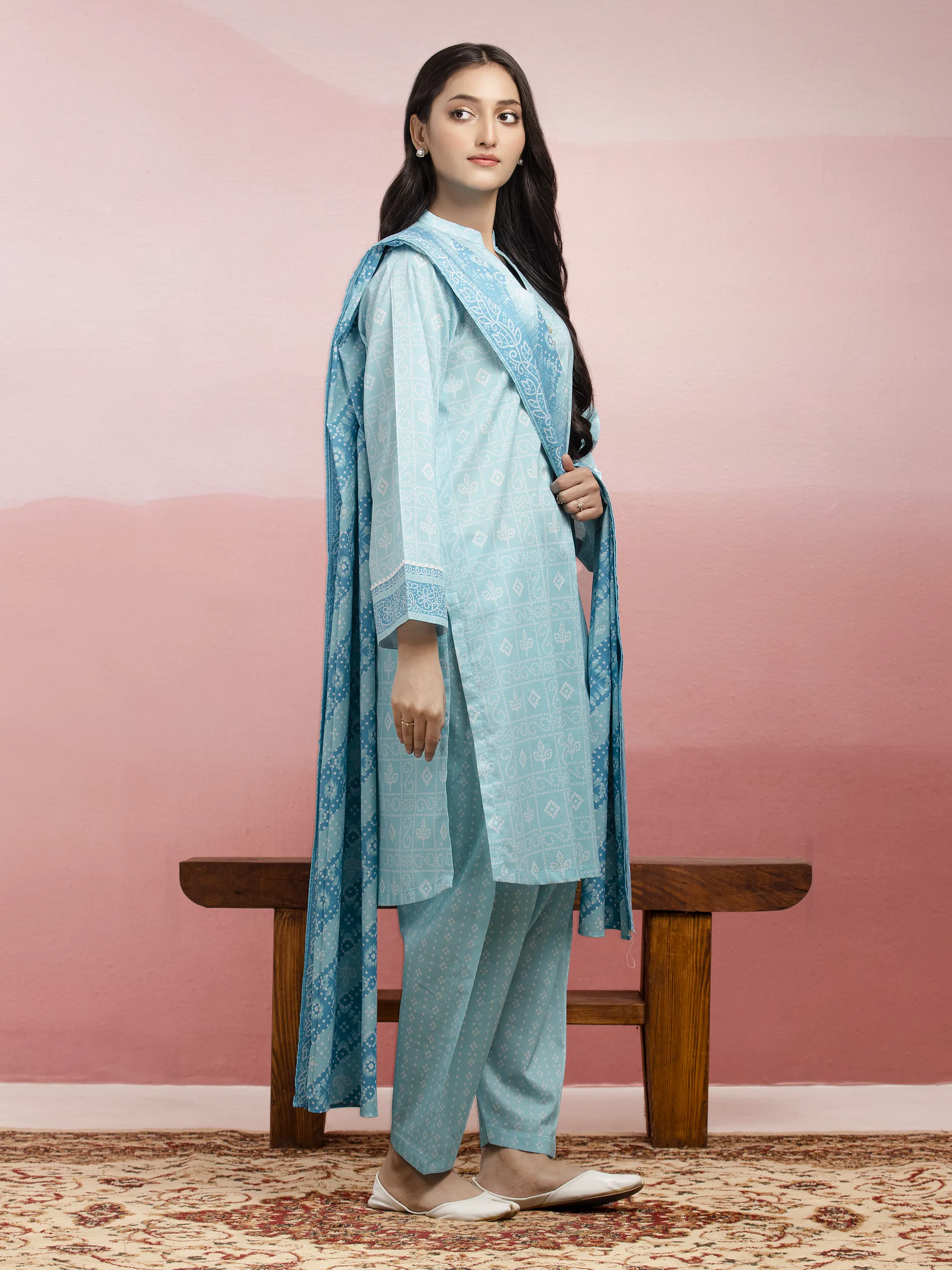 Printed Lawn Suit - EWU5A1-35078-3P - Image 3