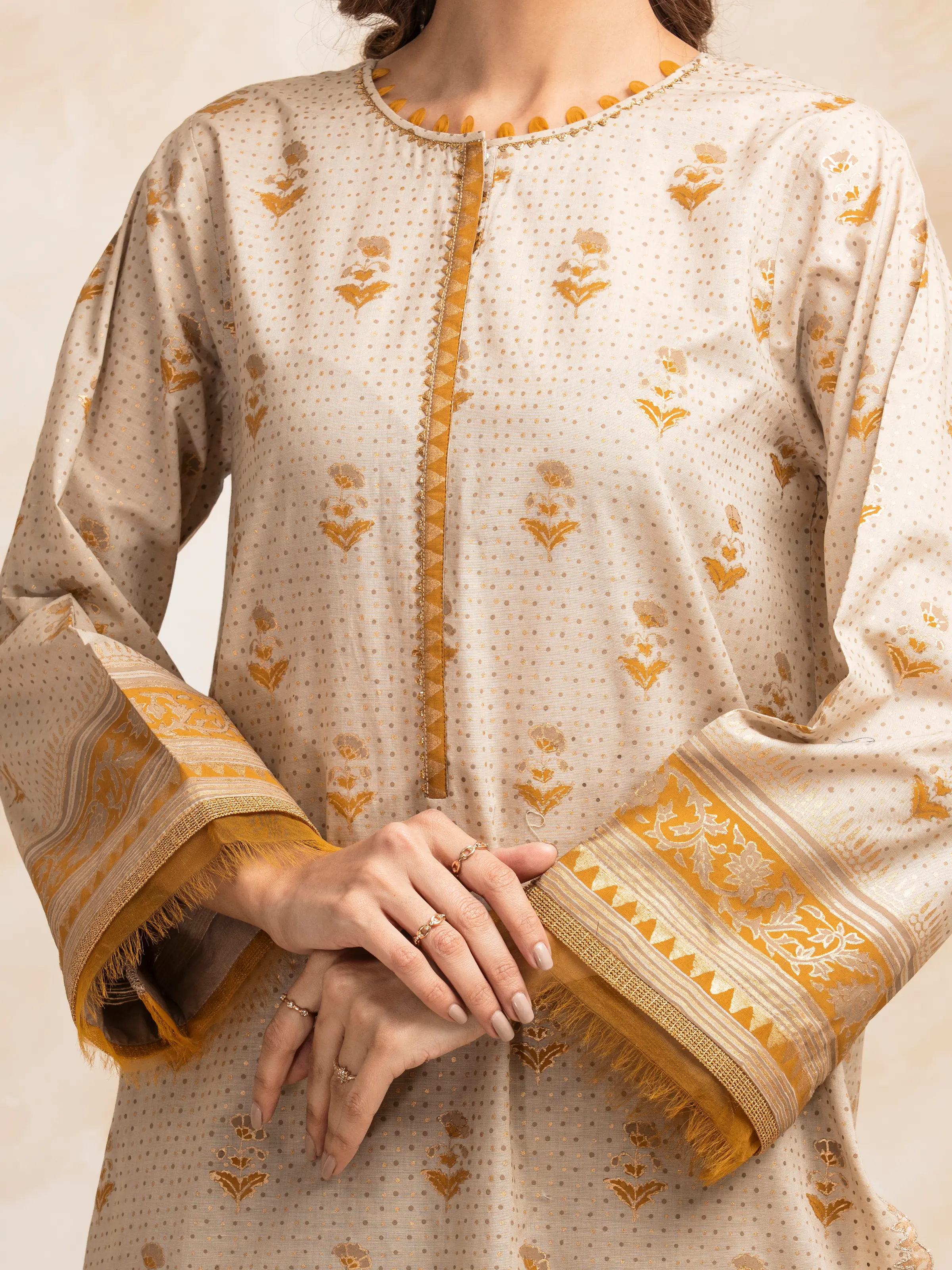 Block Print Cambric Suit - EWU5M1-026-3P - Image 3