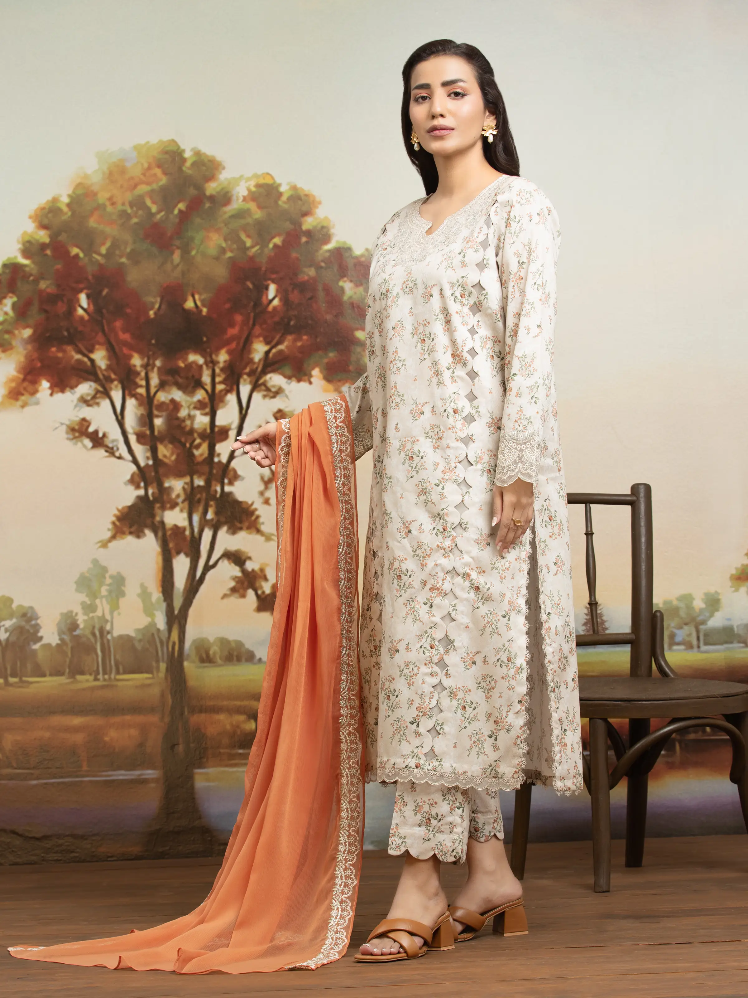 Embroidered Dobby Suit - EWU24V7-30175-3P - Image 3