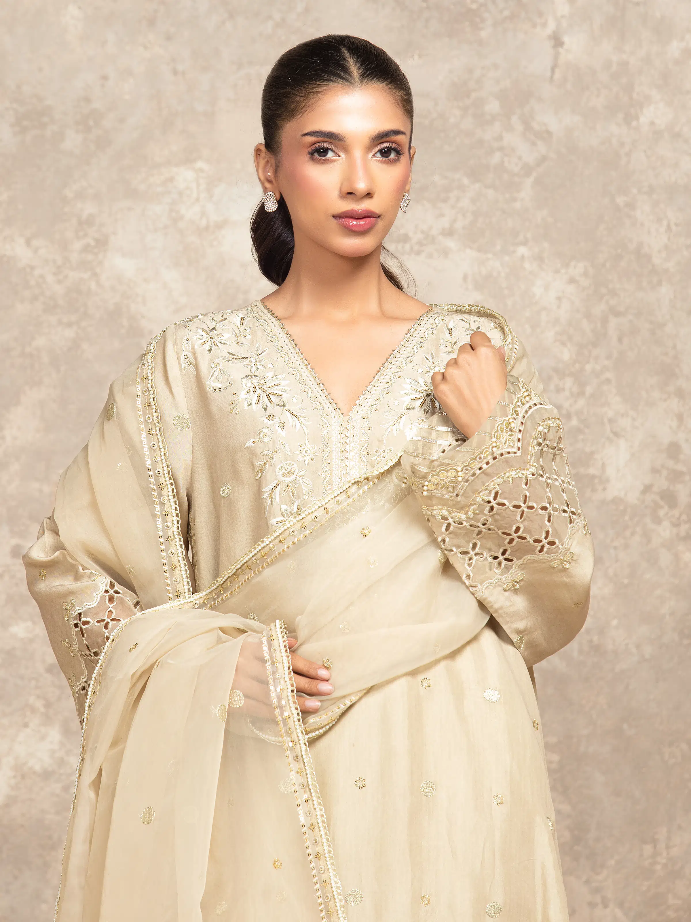 Embroidered Viscose Suit - EWU5V19-32046-3P - Image 2