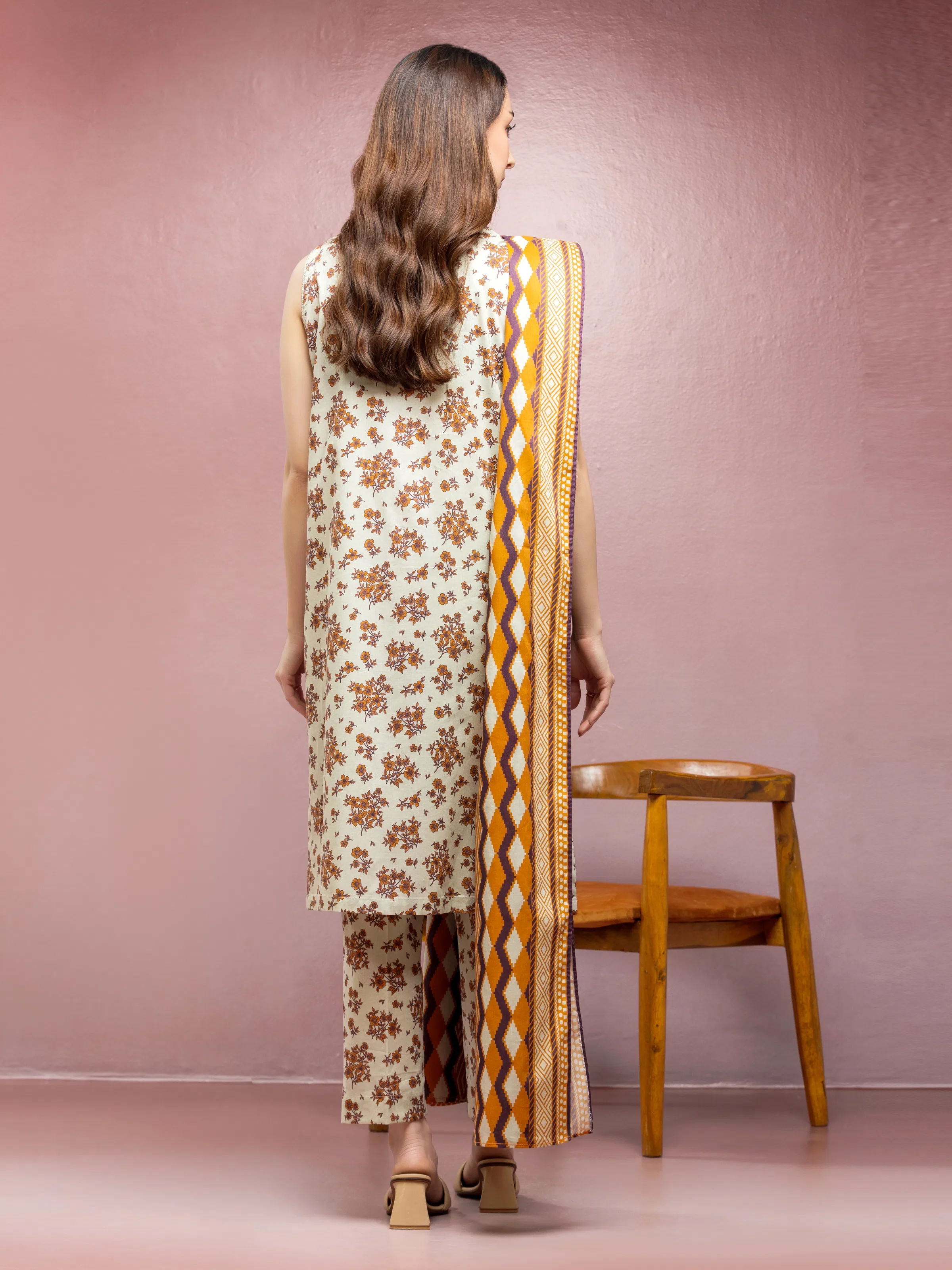 Printed Lawn Suit - EWU5A1-35096-3P - Image 2