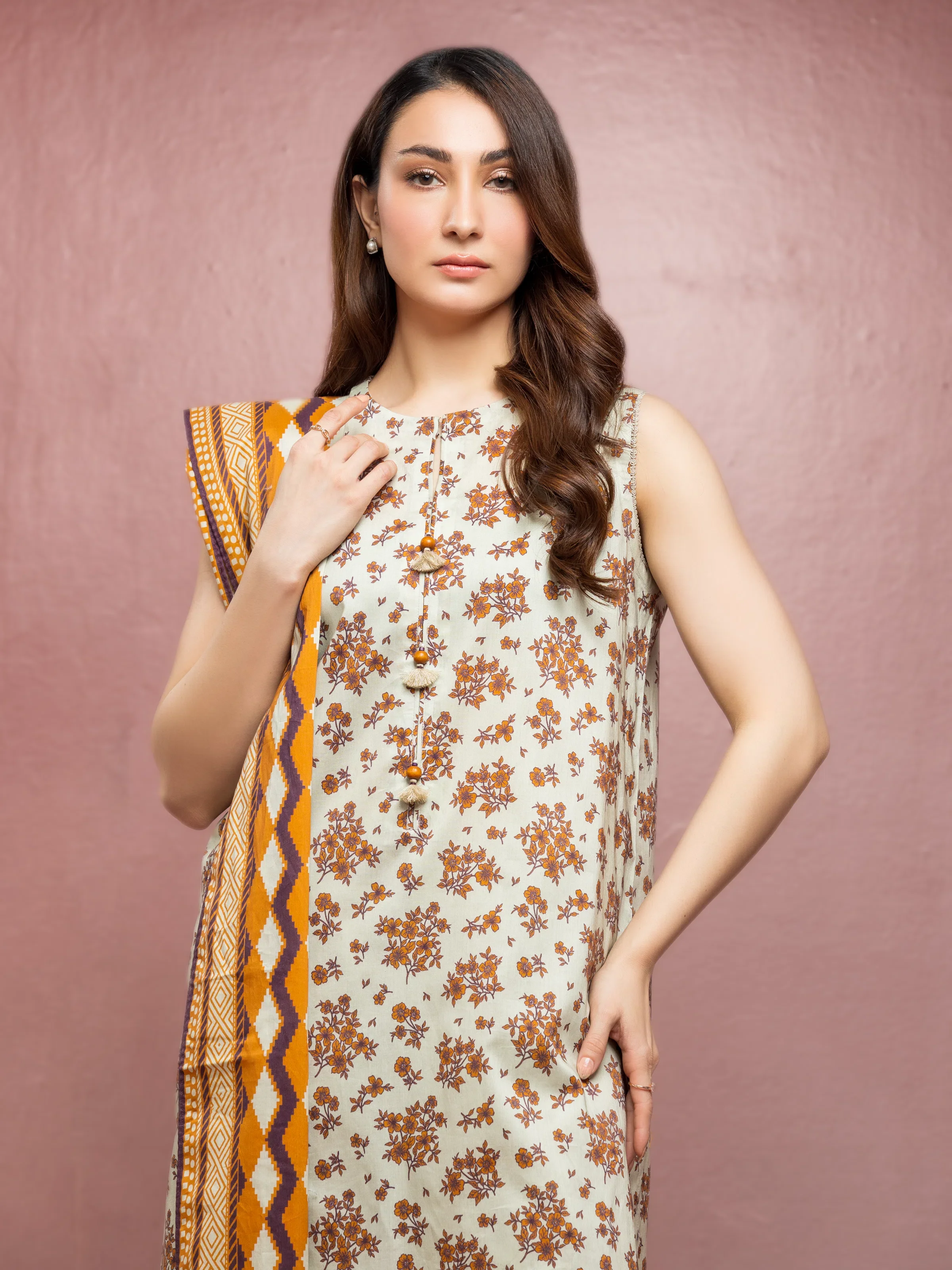 Printed Lawn Suit - EWU5A1-35096-3P - Image 4