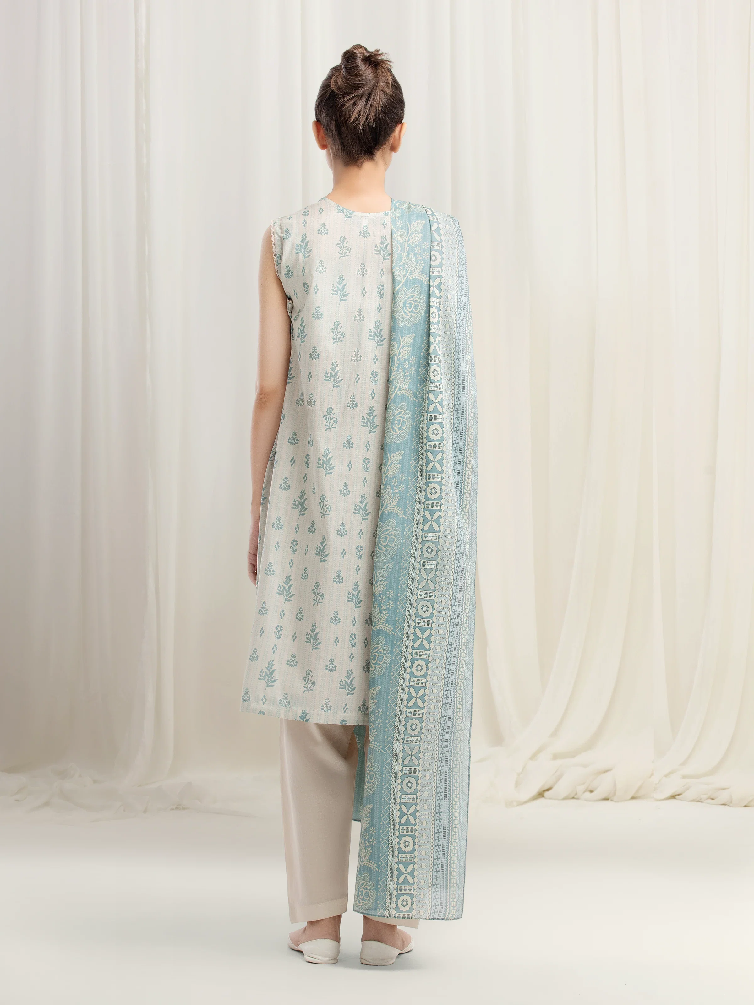 Printed Lawn Suit - EWU6A1-36542-3P - Image 4