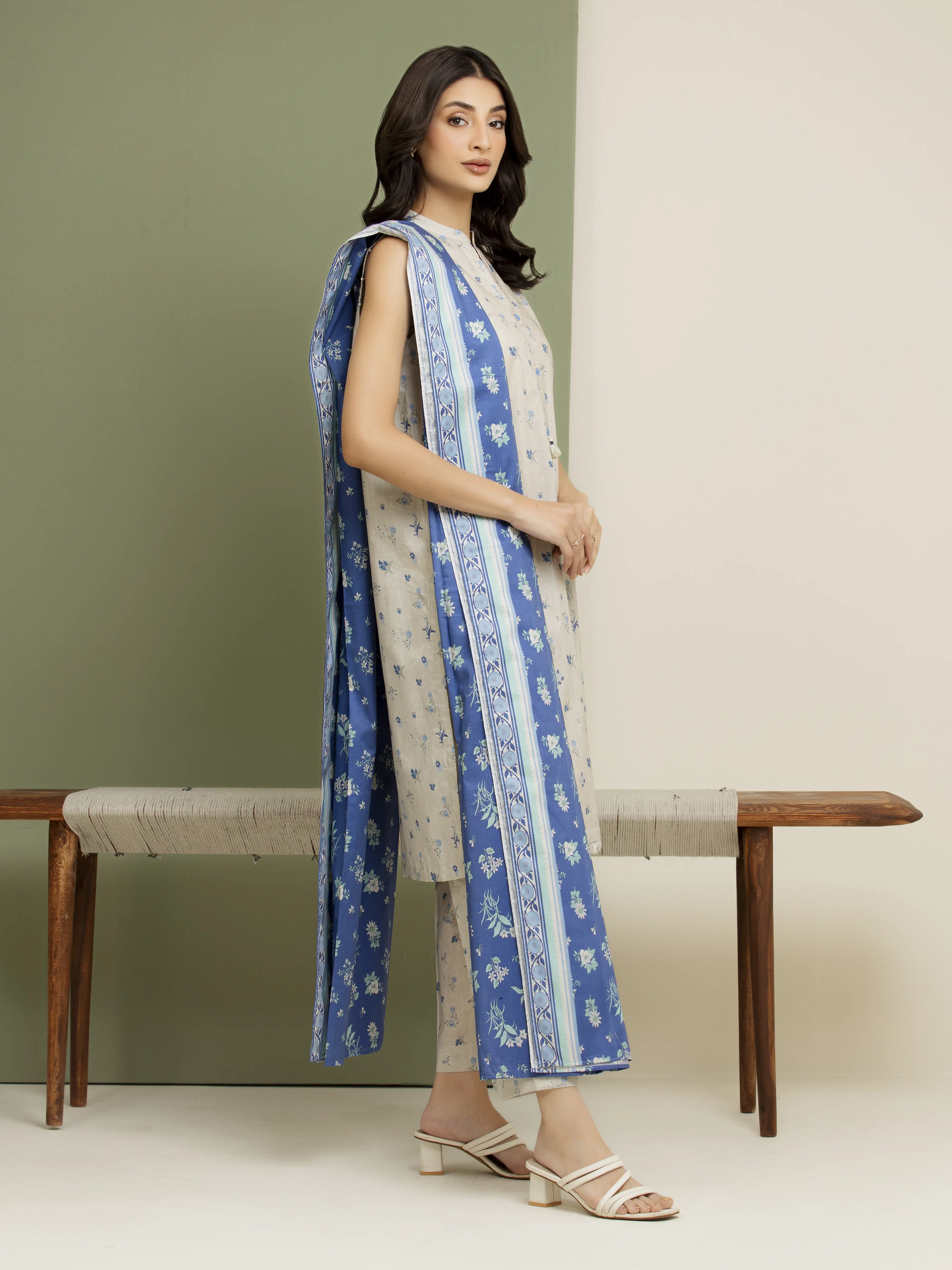 Printed Lawn Suit - EWU5A1-35161-3P - Image 4