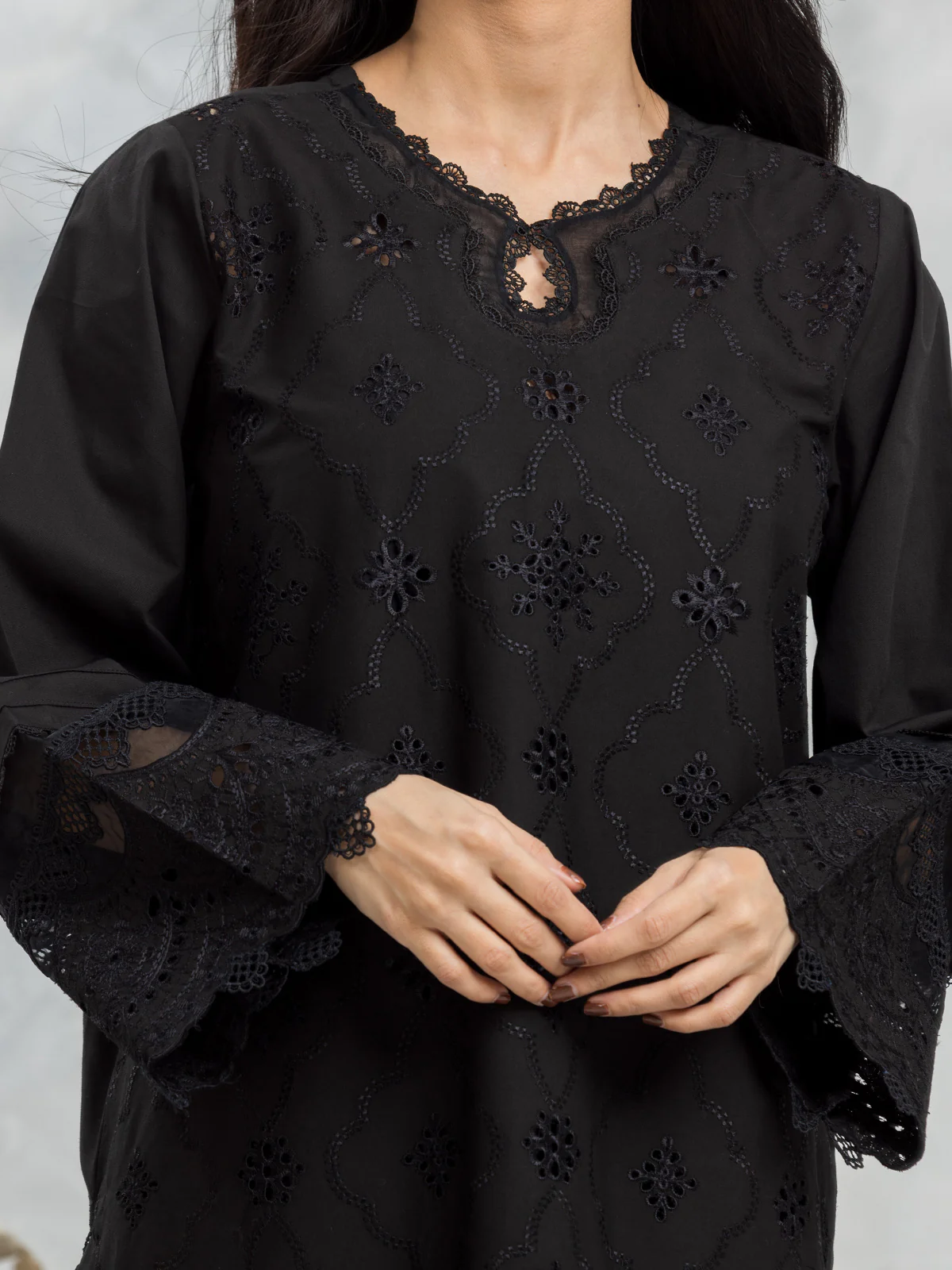 Embroidered Cambric Suit - EWU24V2-30157-3P - Image 3