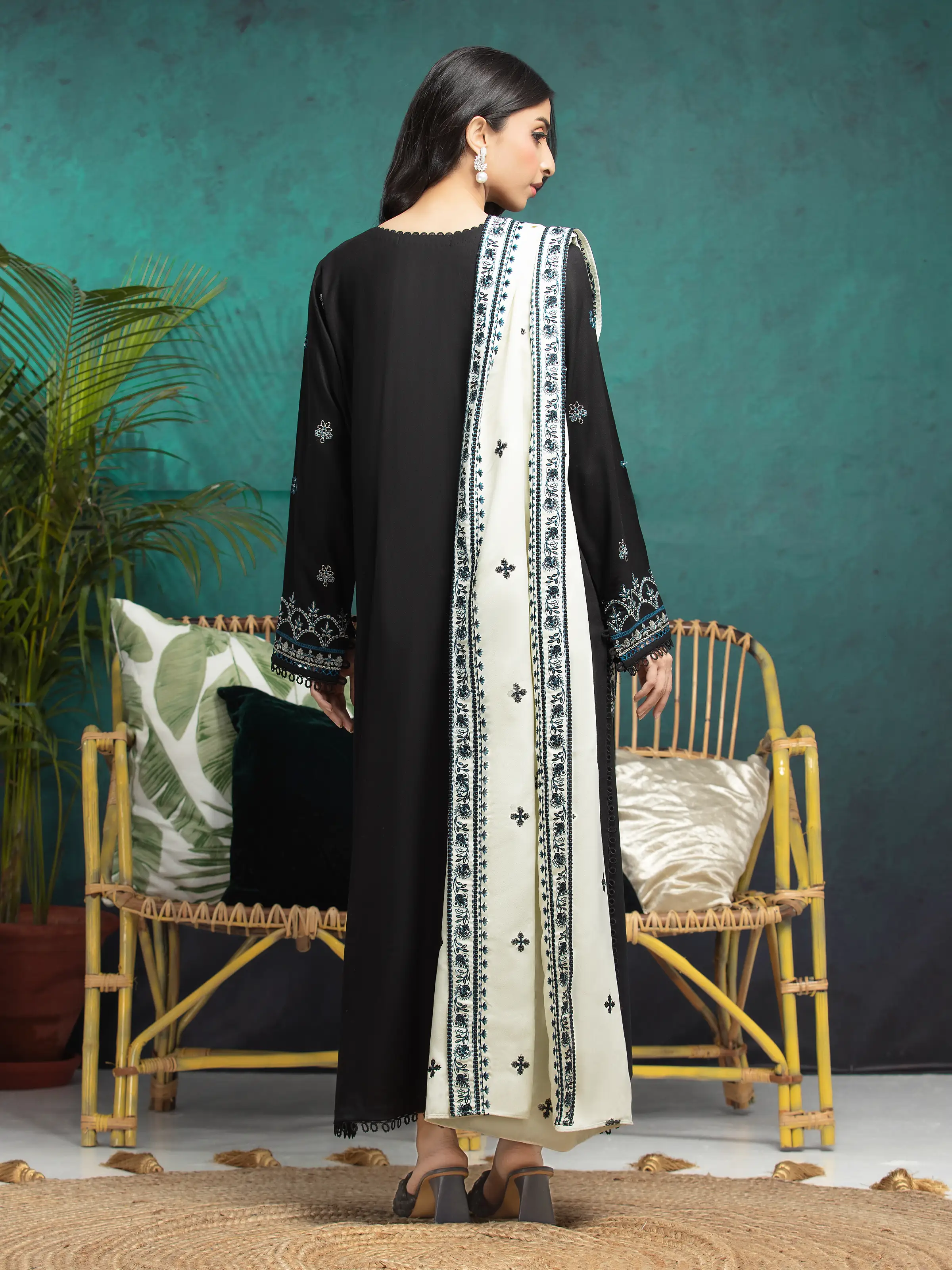 Embroidered Marina Twill Shirt Trouser - EWU24V14-30352ST - Image 2