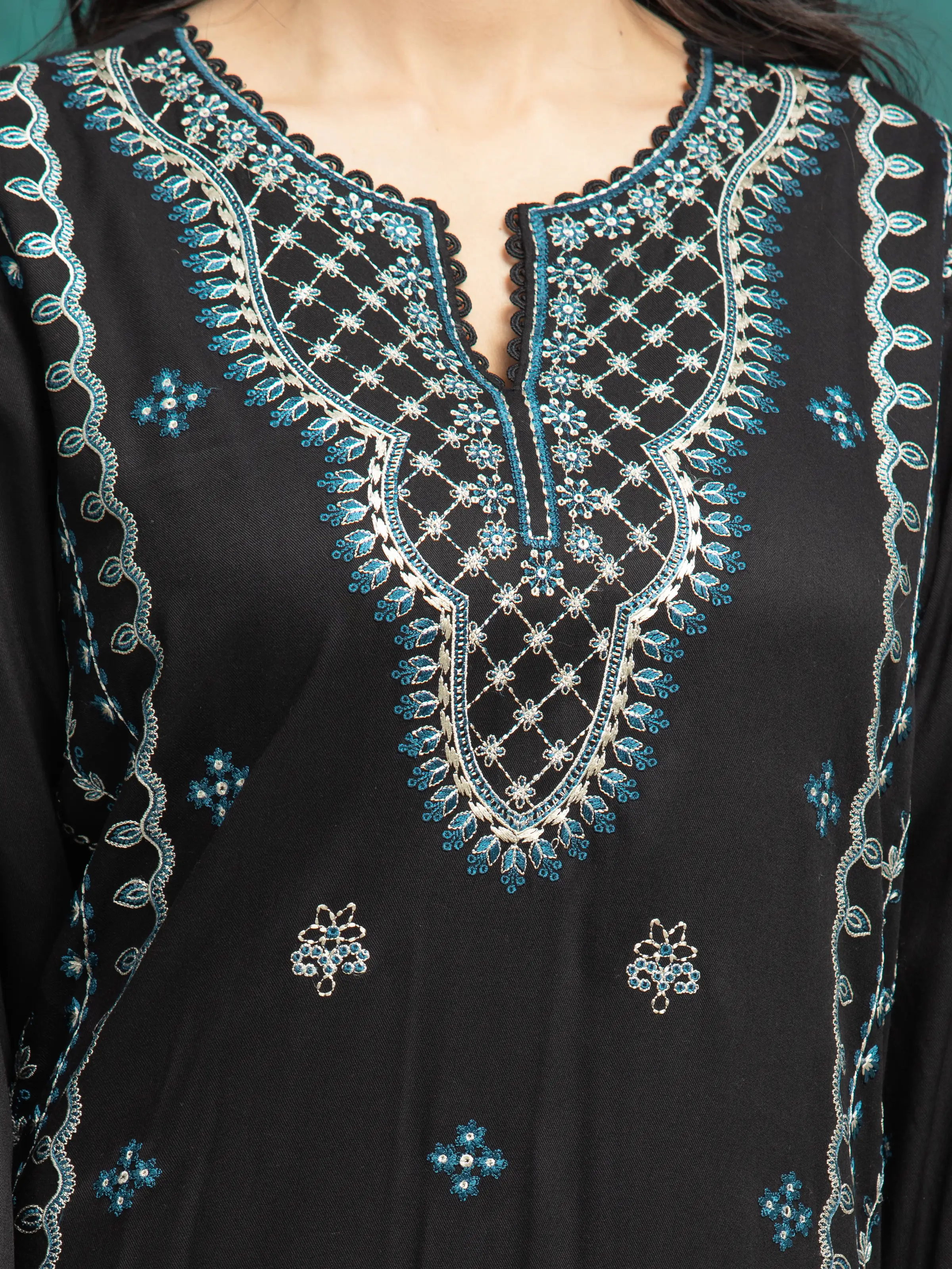 Embroidered Marina Twill Shirt Trouser - EWU24V14-30352ST - Image 3