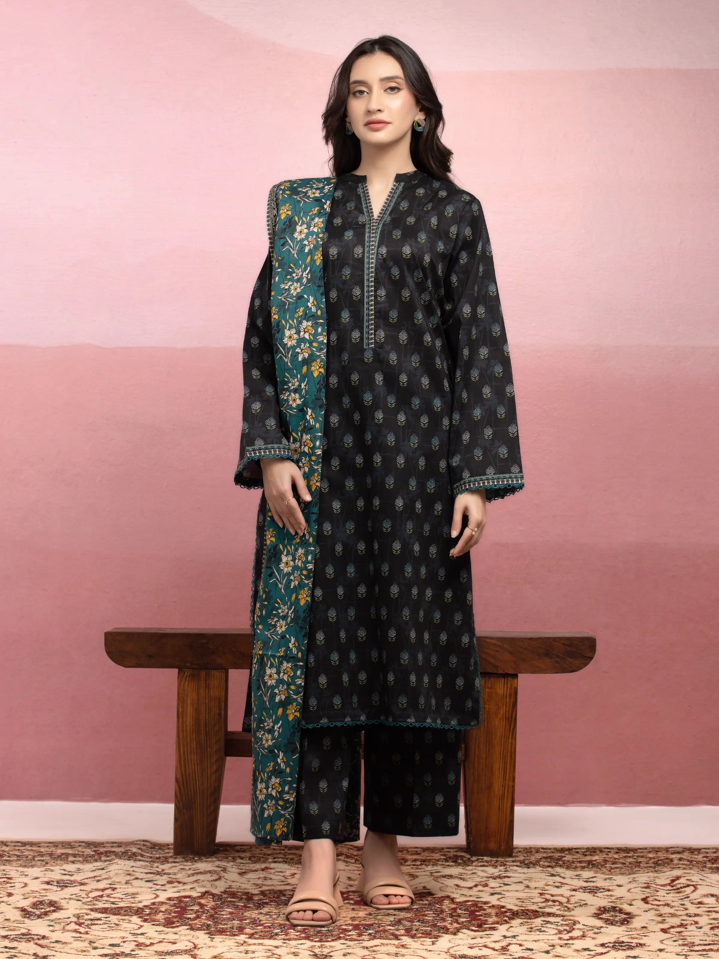 Printed Lawn Suit - EWU5A1-35058-3P