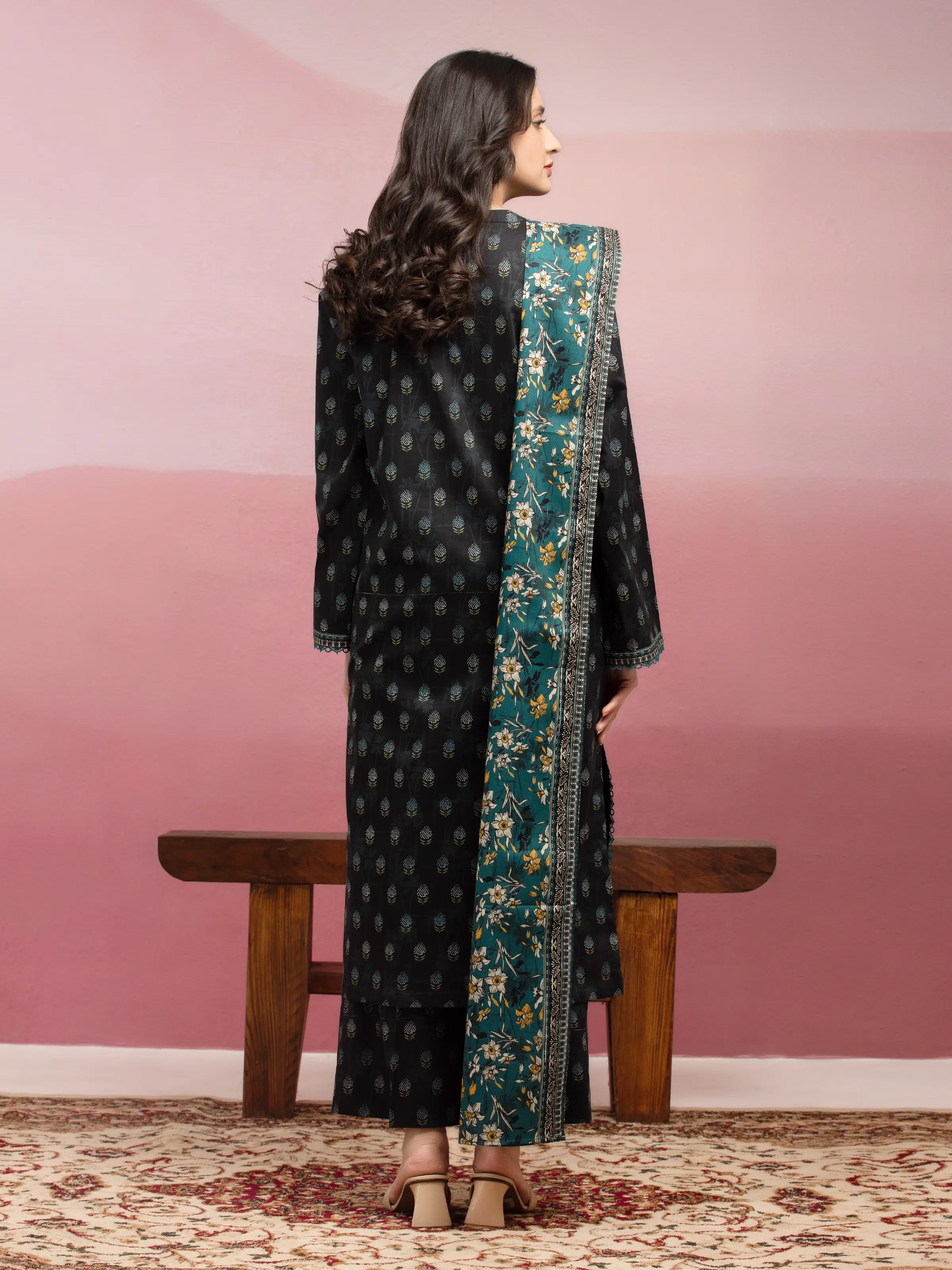 Printed Lawn Suit - EWU5A1-35058-3P - Image 2