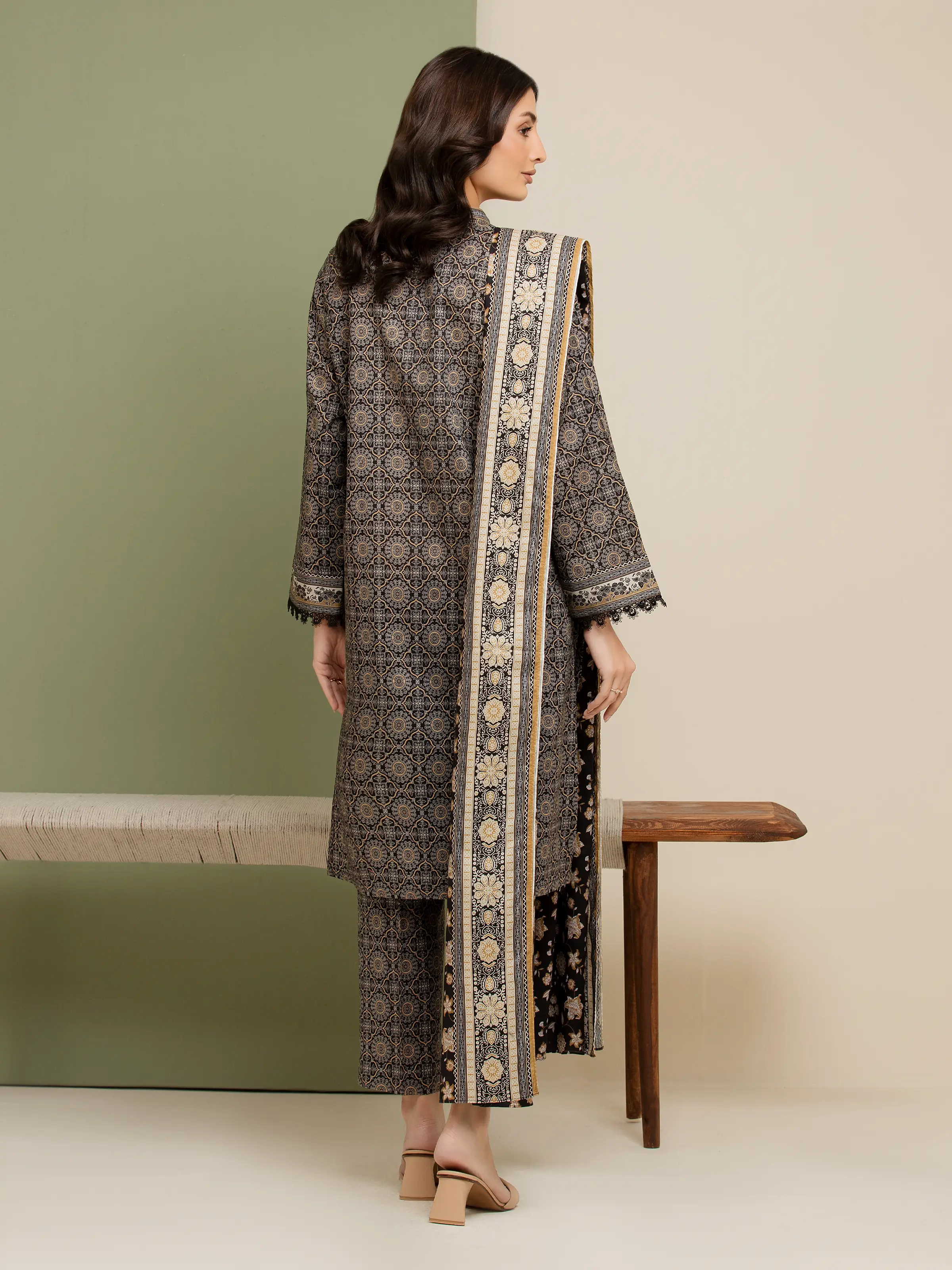 Printed Lawn Suit - EWU5A1-35190-3P - Image 2