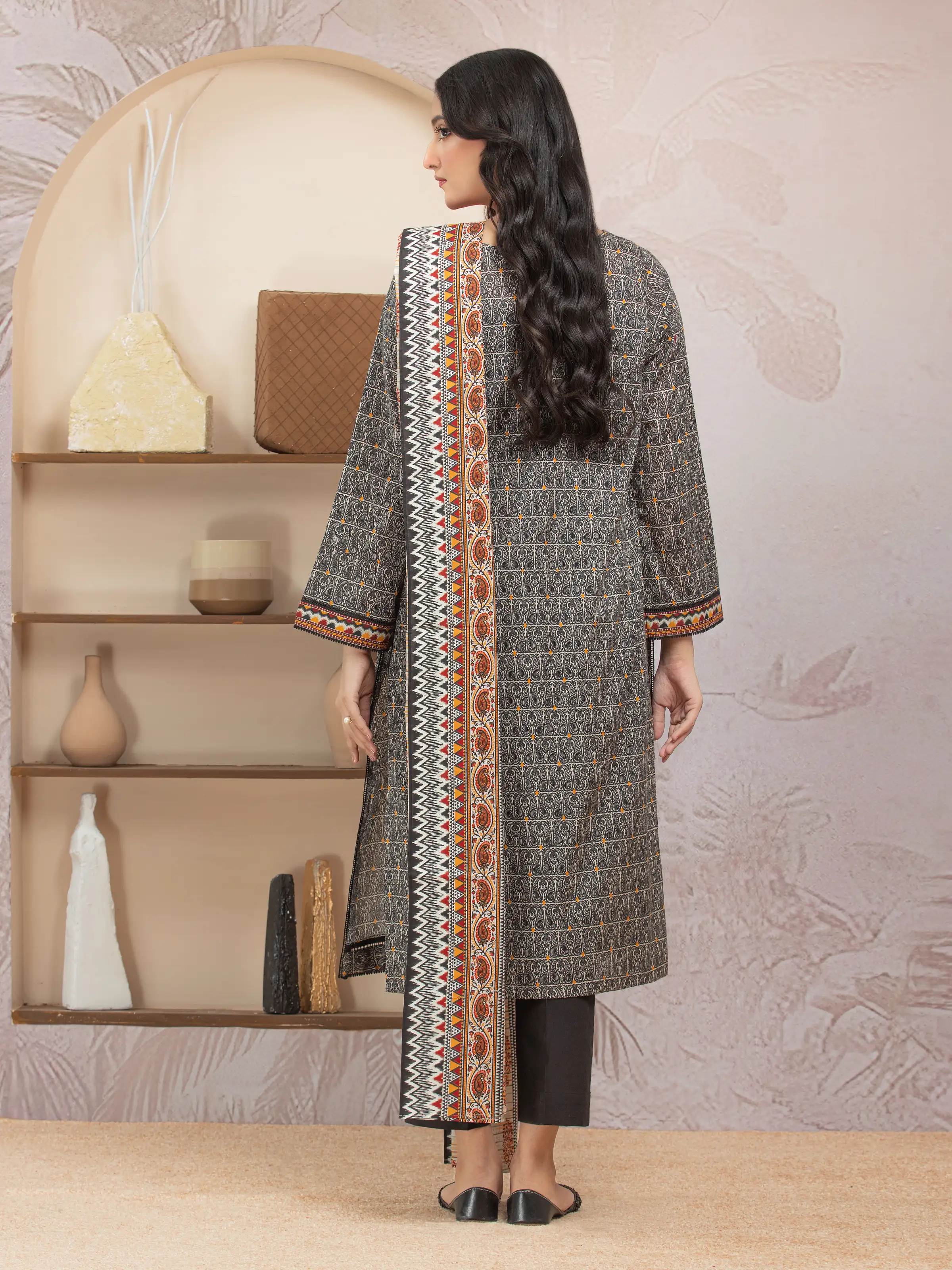 Printed Lawn Suit - EWU5A1-35225-3P - Image 2