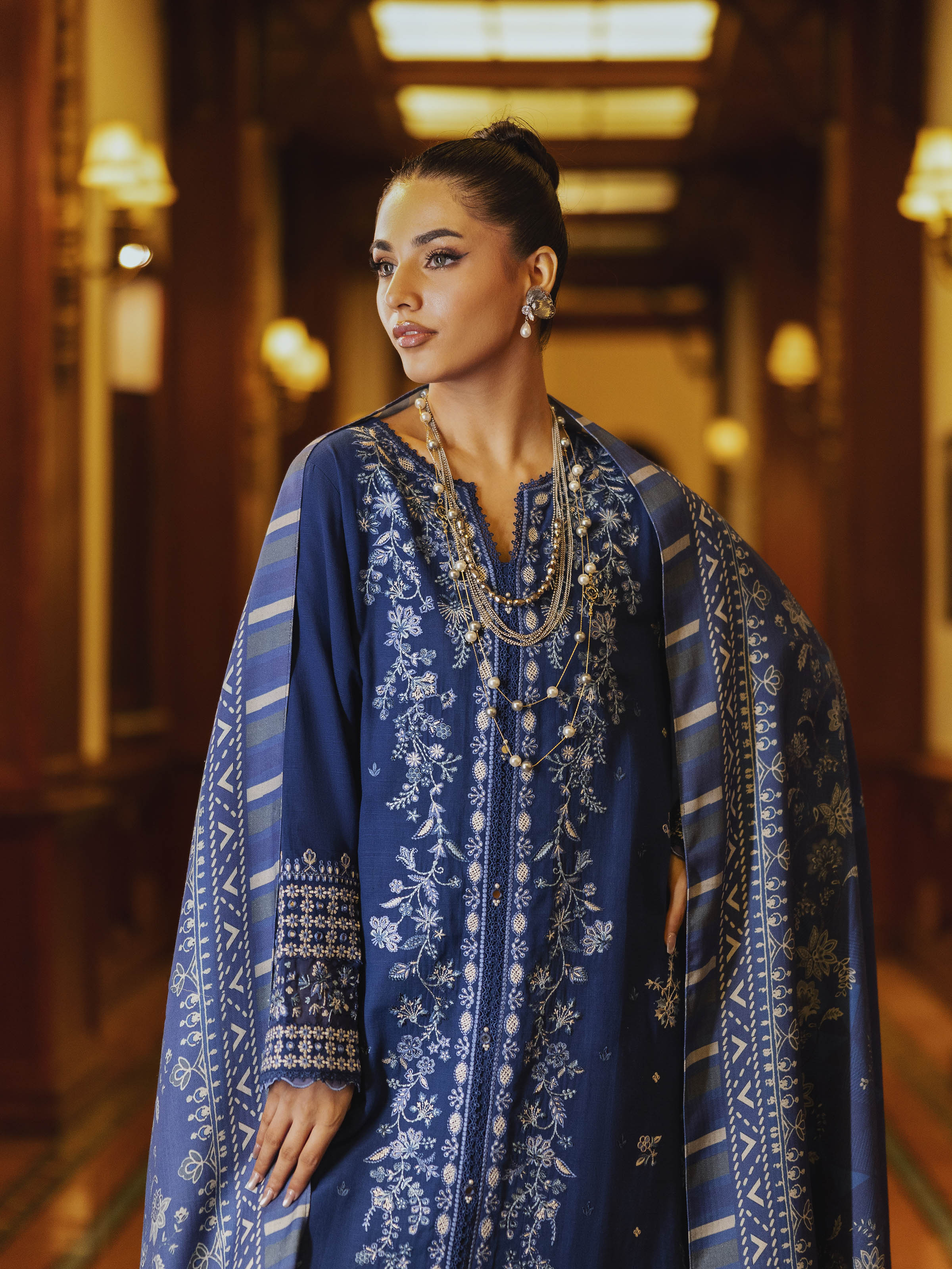 Embroidered Khaddar Suit - EWU5V11-32012-3P - Image 2