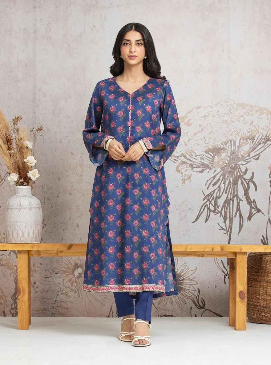 Printed Cambric Shirt Trouser - EWU24M2-023ST