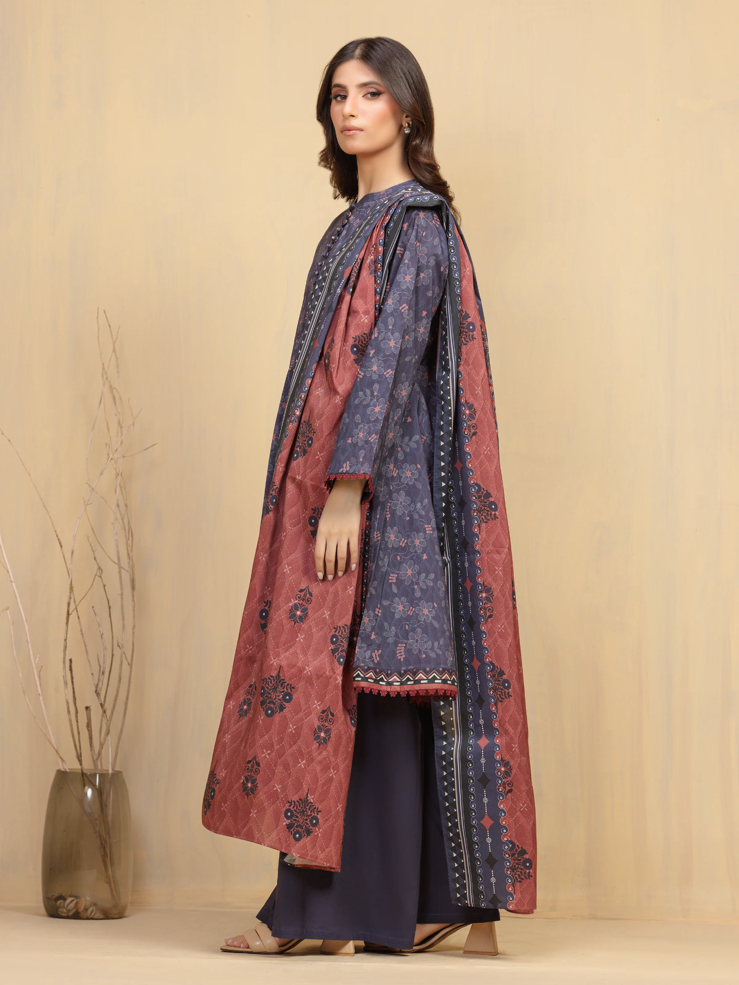 Printed Khaddar Suit - EWU5A3-36007-3P - Image 5