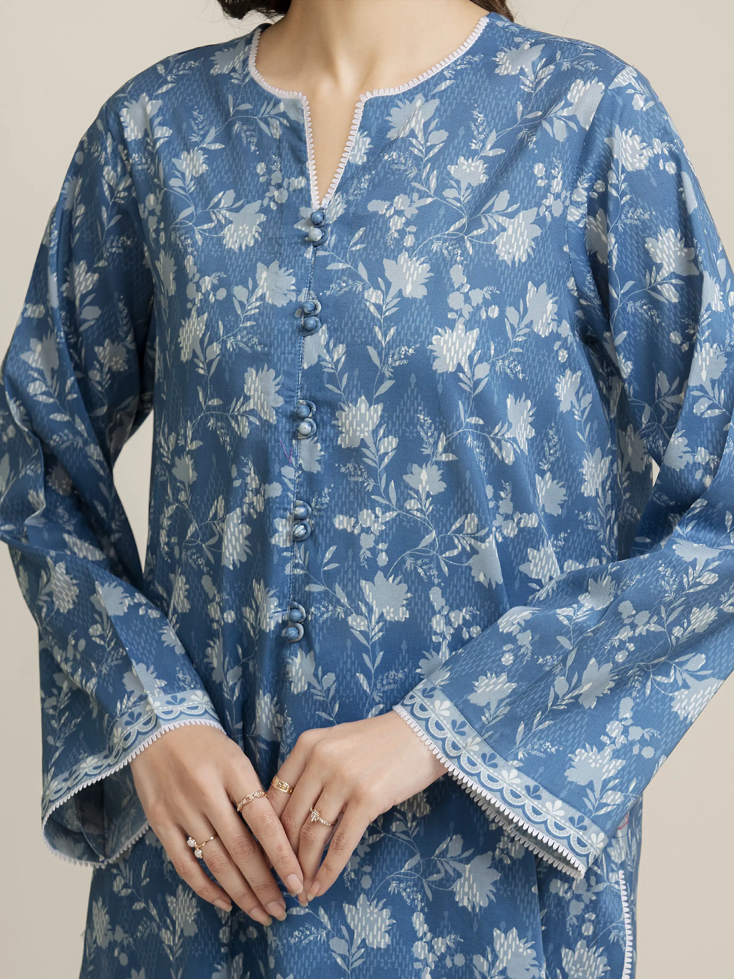 Printed Lawn Suit - EWU5A1-35088-3P - Image 5