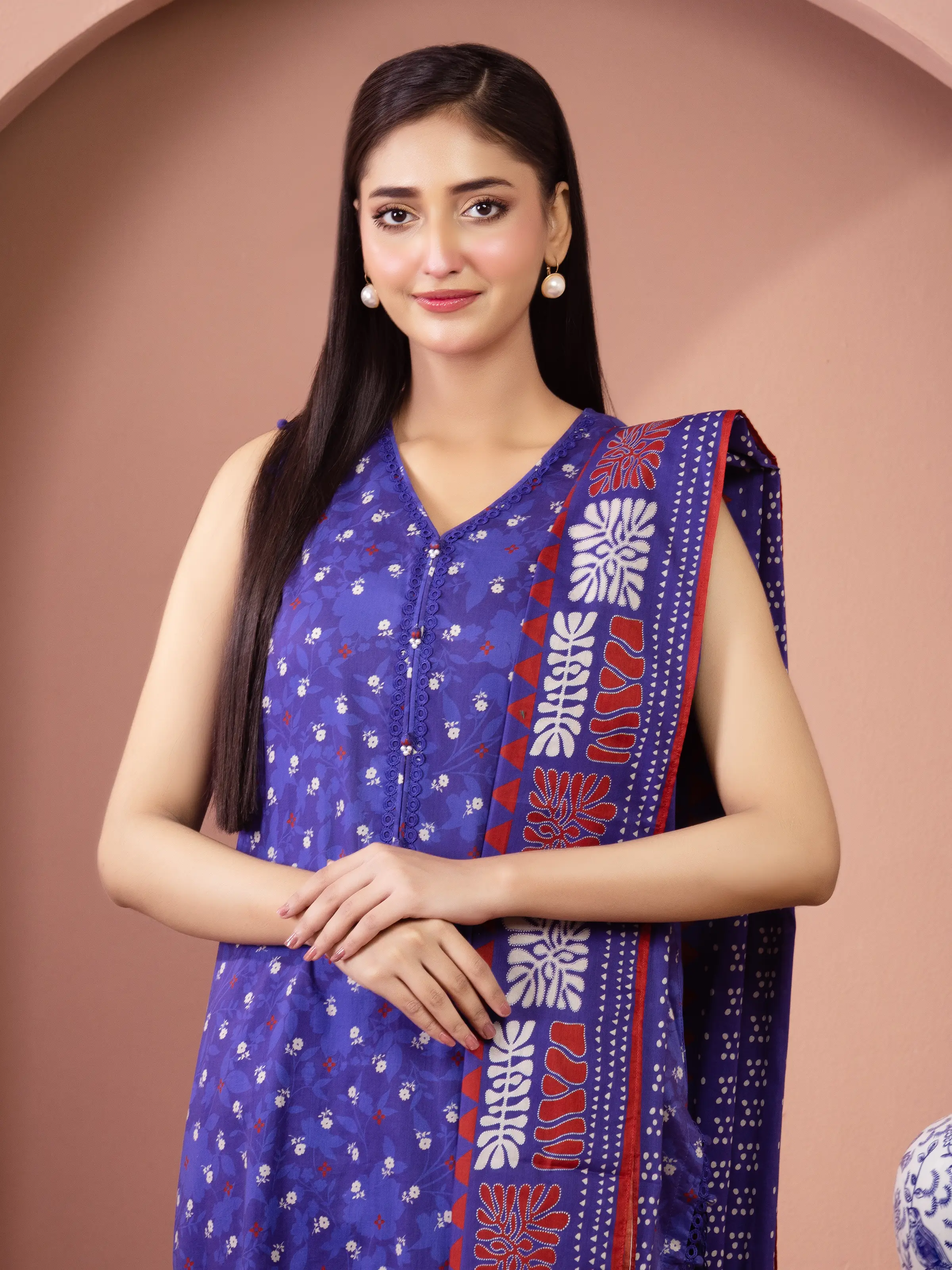Printed Lawn Suit - EWU5A1-35265-3P - Image 2