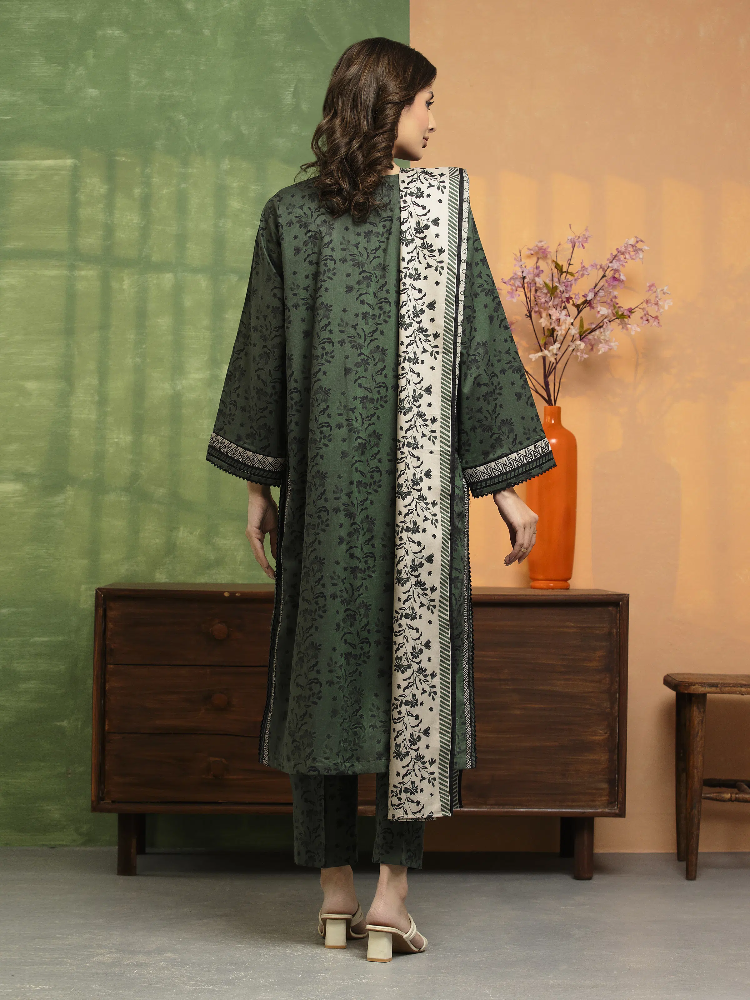 Printed Lawn Suit - EWU5A1-35185-3P - Image 4