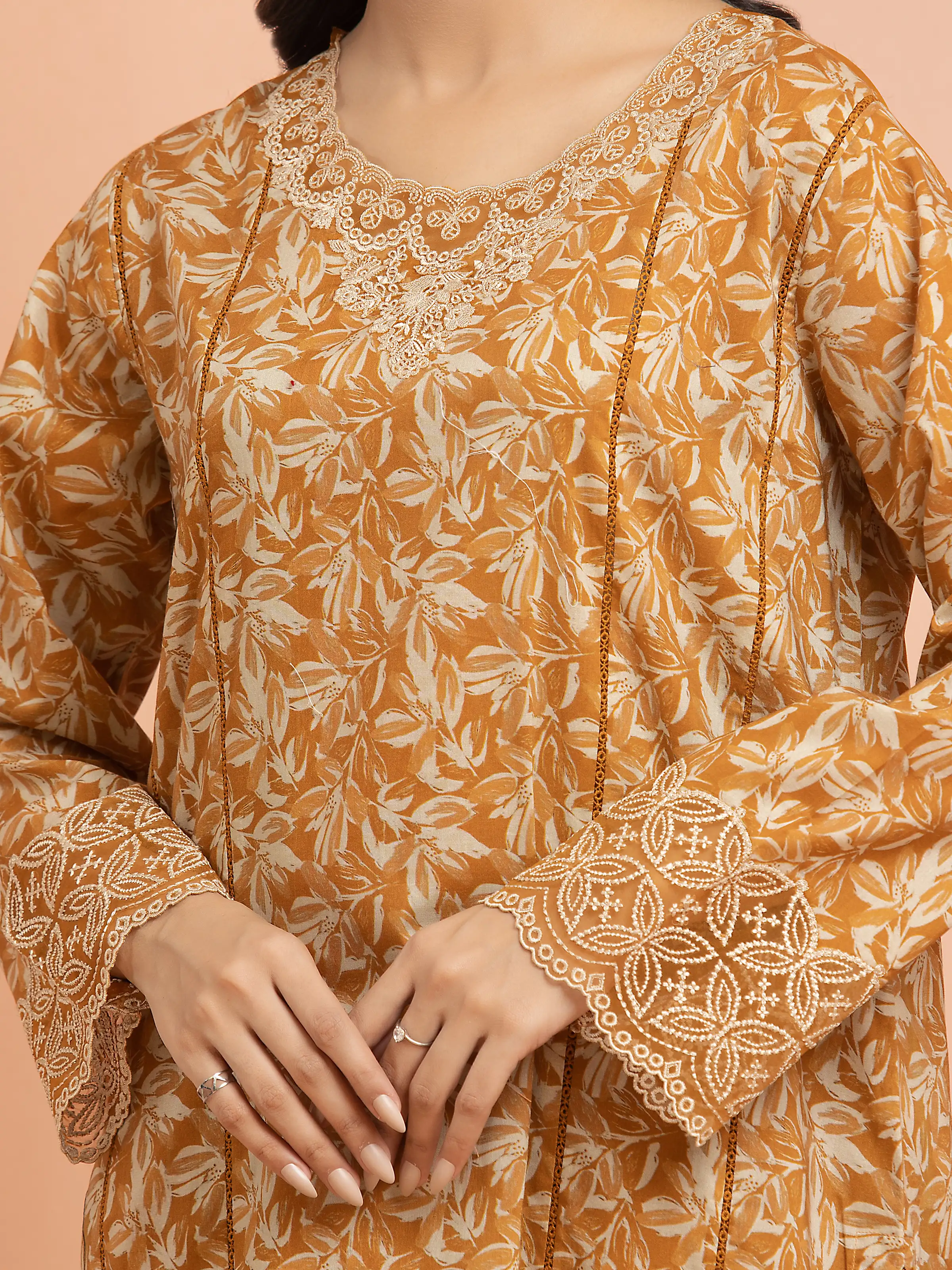 Embroidered Khaddar Shirt Trouser - EWU24V11-30198ST - Image 5
