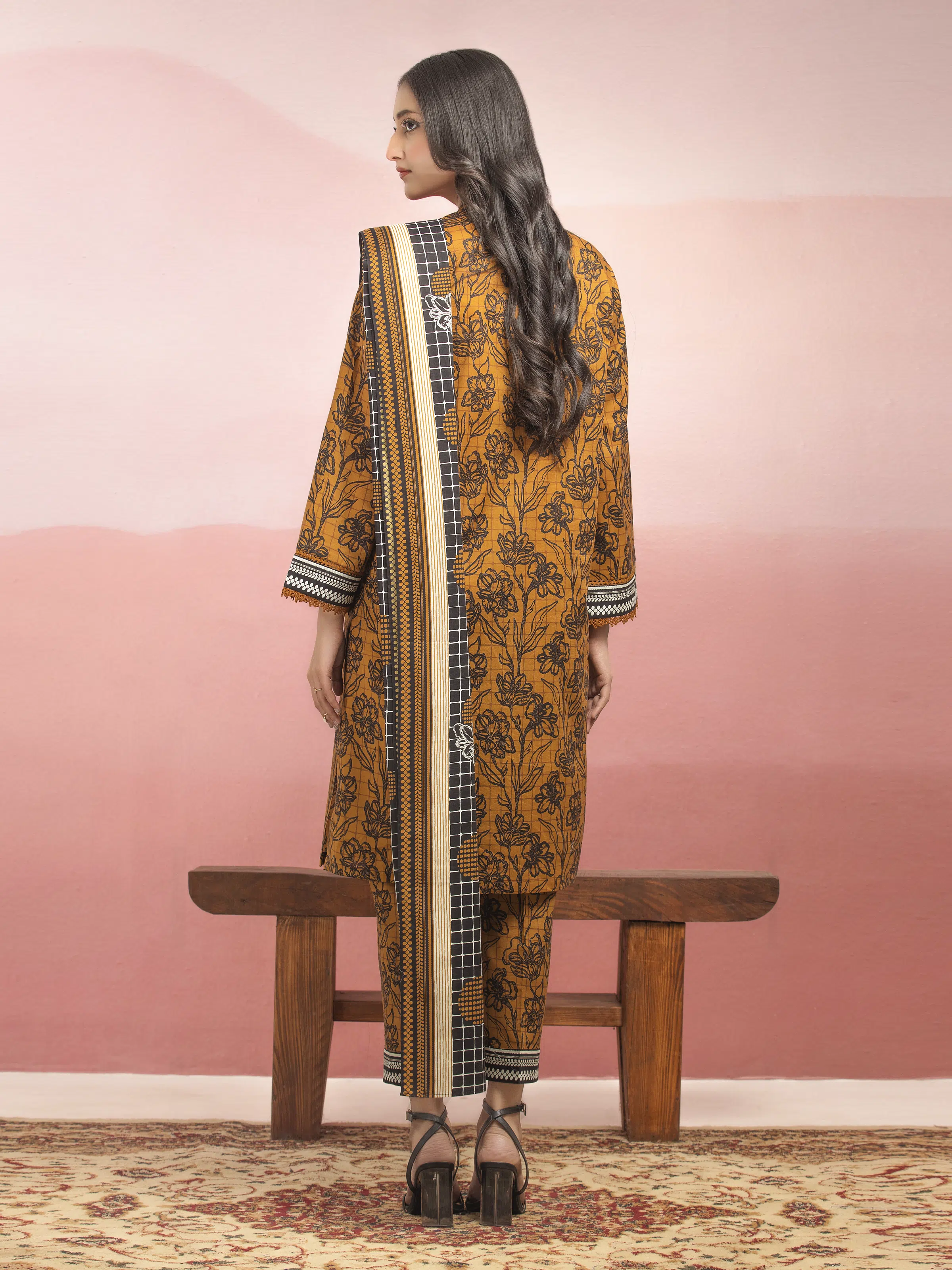 Printed Lawn Suit - EWU5A1-35134-3P - Image 2