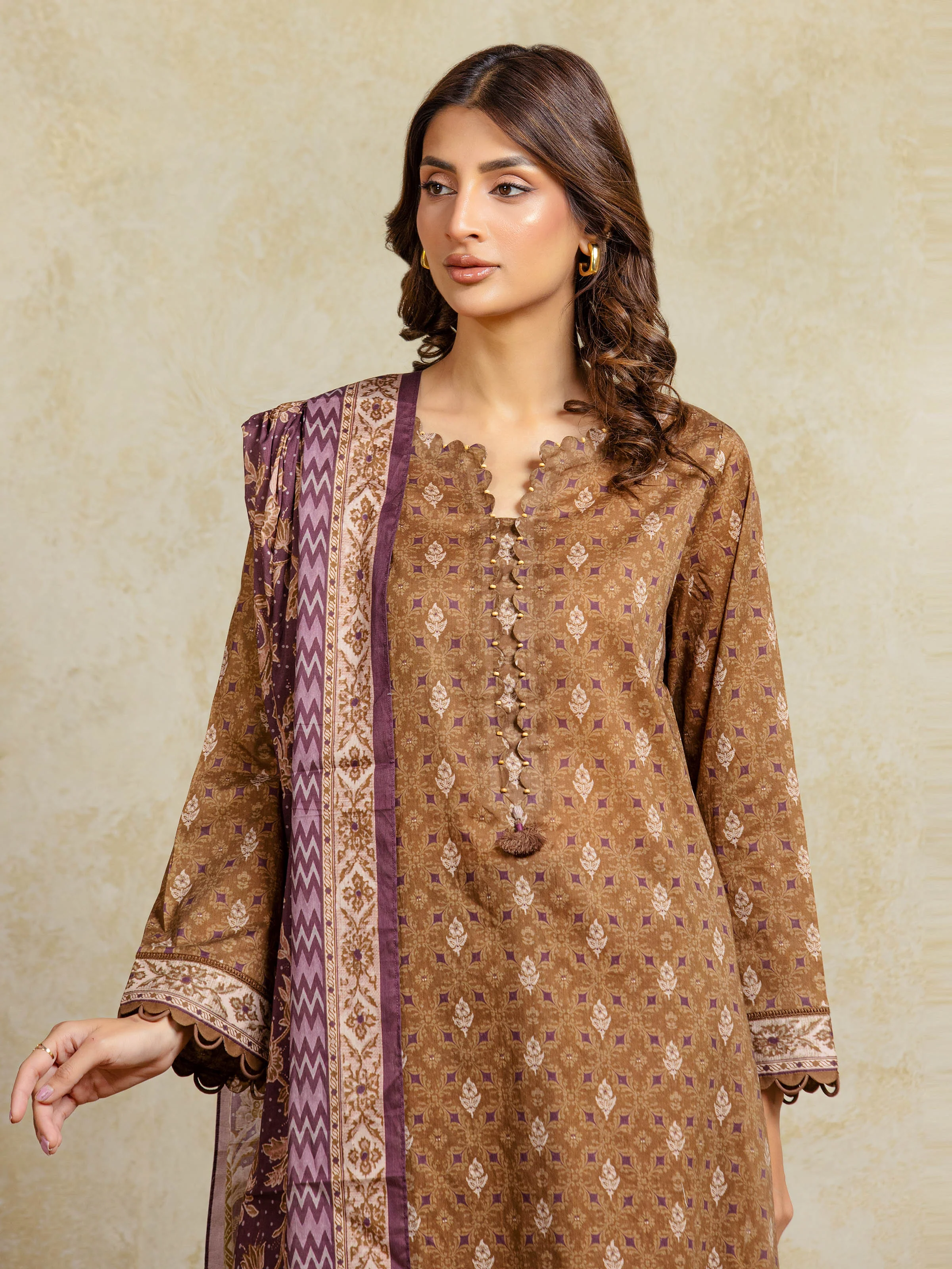 Printed Khaddar Suit - EWU5A3-35942-3P - Image 2
