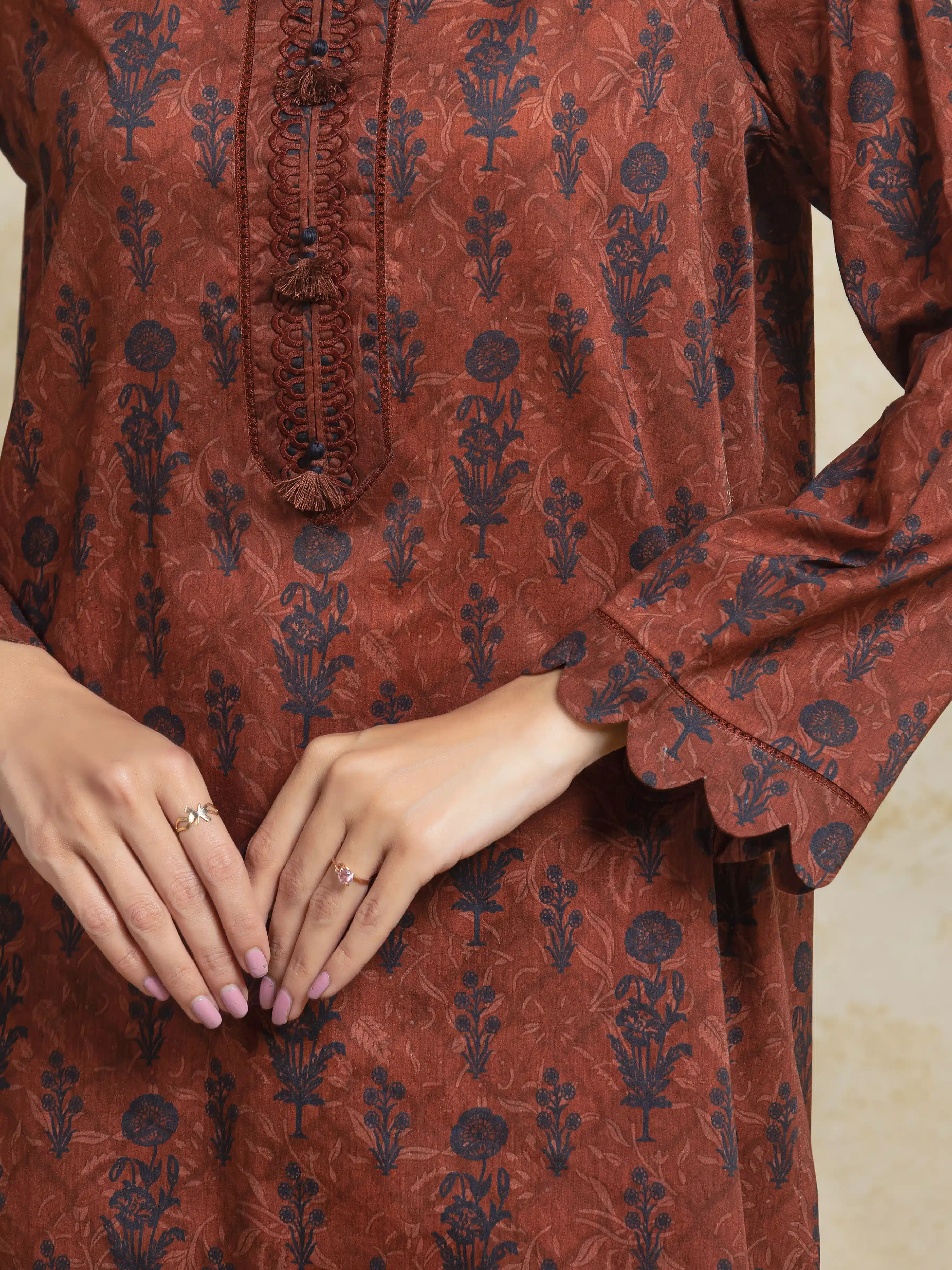 Printed Khaddar Suit - EWU5A3-35955-3P - Image 3