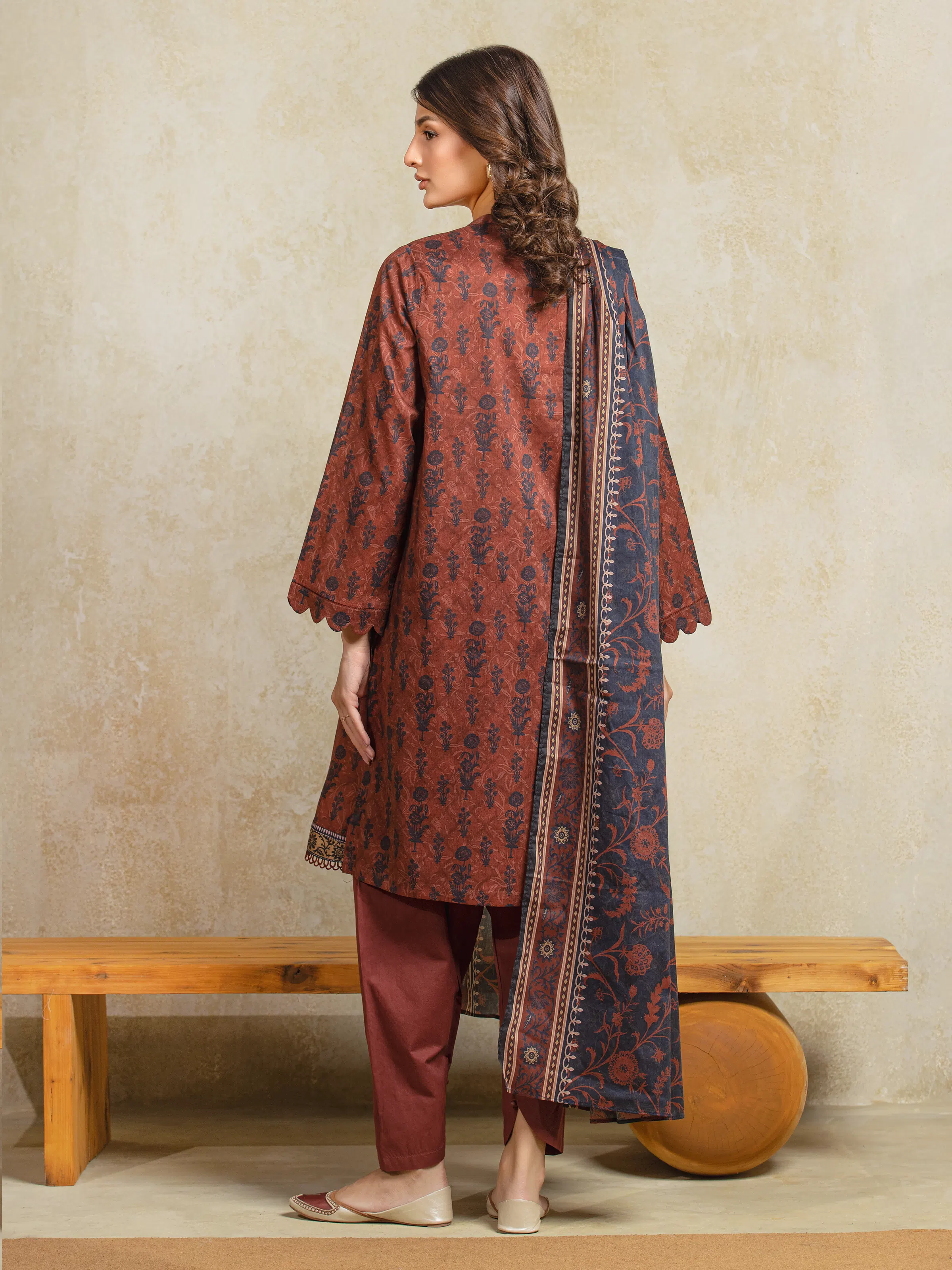 Printed Khaddar Suit - EWU5A3-35955-3P - Image 6