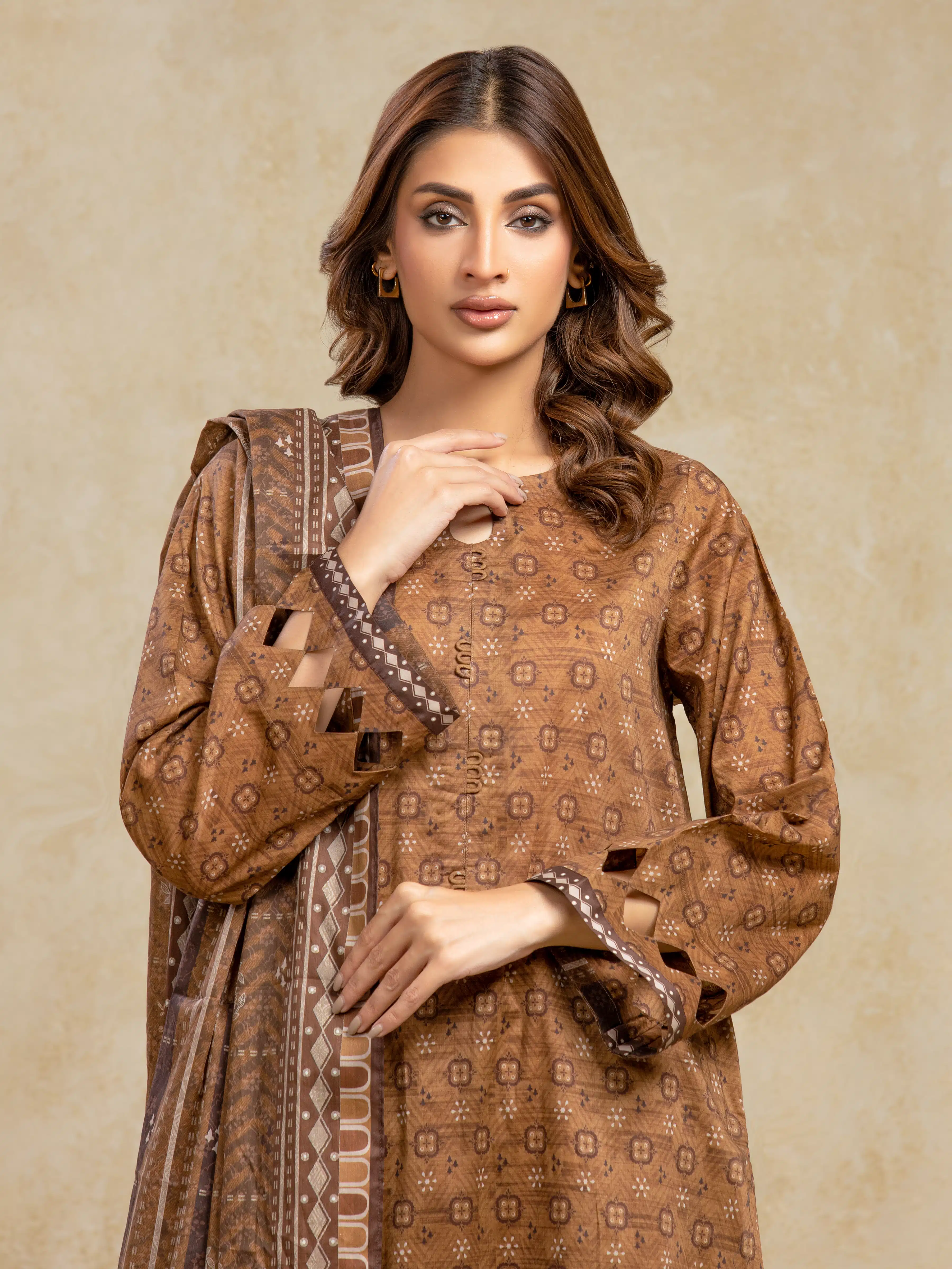 Printed Khaddar Suit - EWU5A3-36099-3P - Image 2